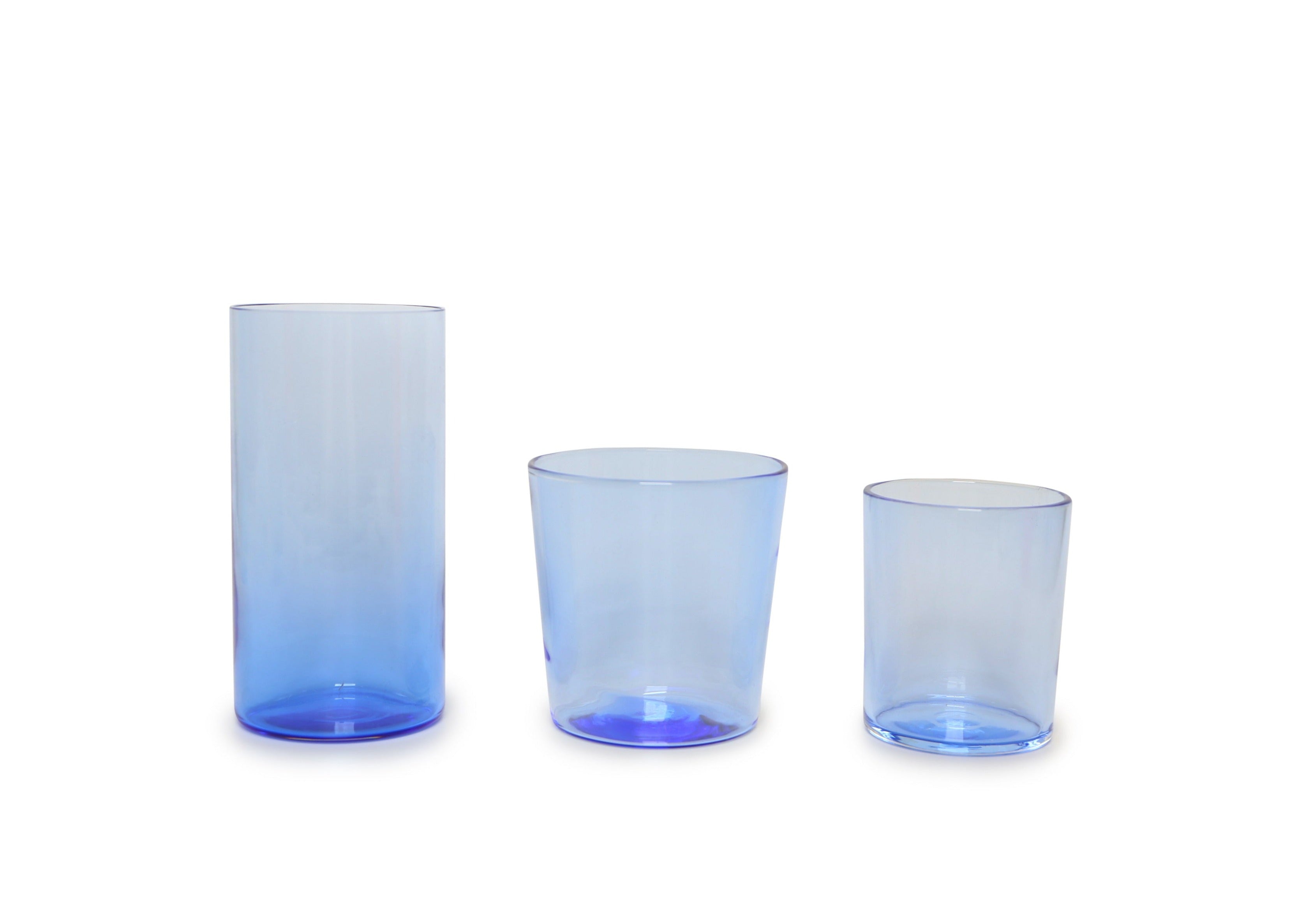 French Presse Linens Handblown Tumbler-Sky | Heirloom Boulevard