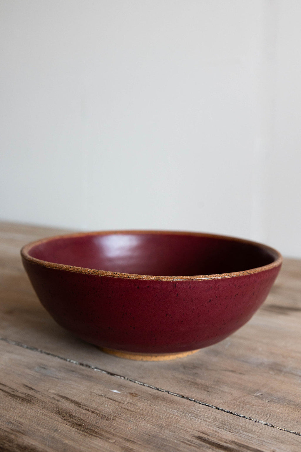 KJ Pottery Serving Bowl Ruby Raw Rim | Heirloom Boulevard