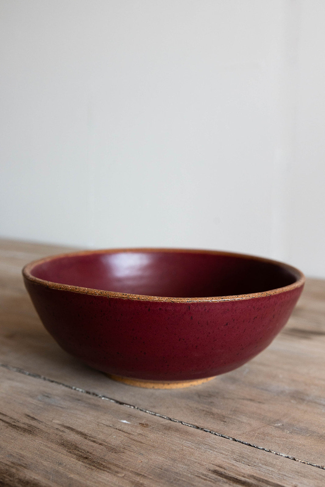 KJ Pottery Serving Bowl Ruby Raw Rim | Heirloom Boulevard