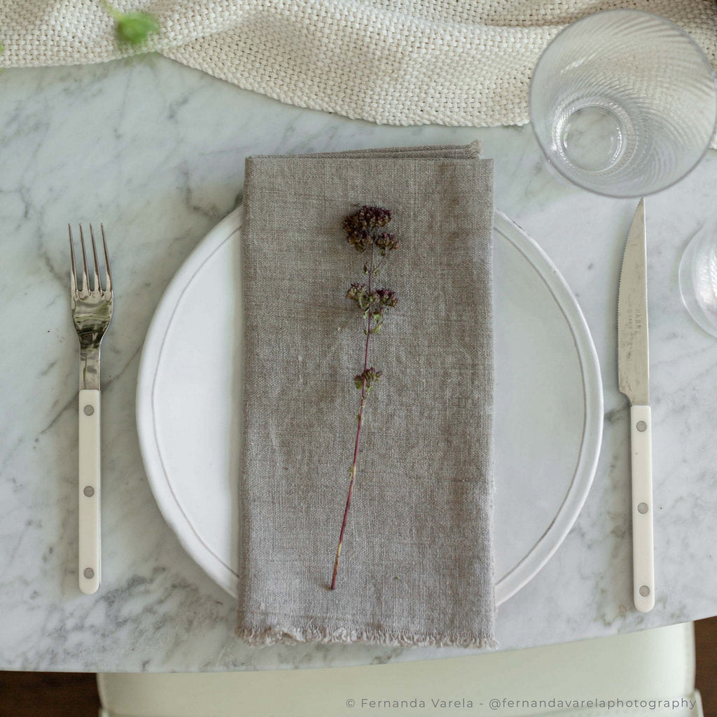 Bloomist Fringed Linen Napkin | Heirloom Boulevard