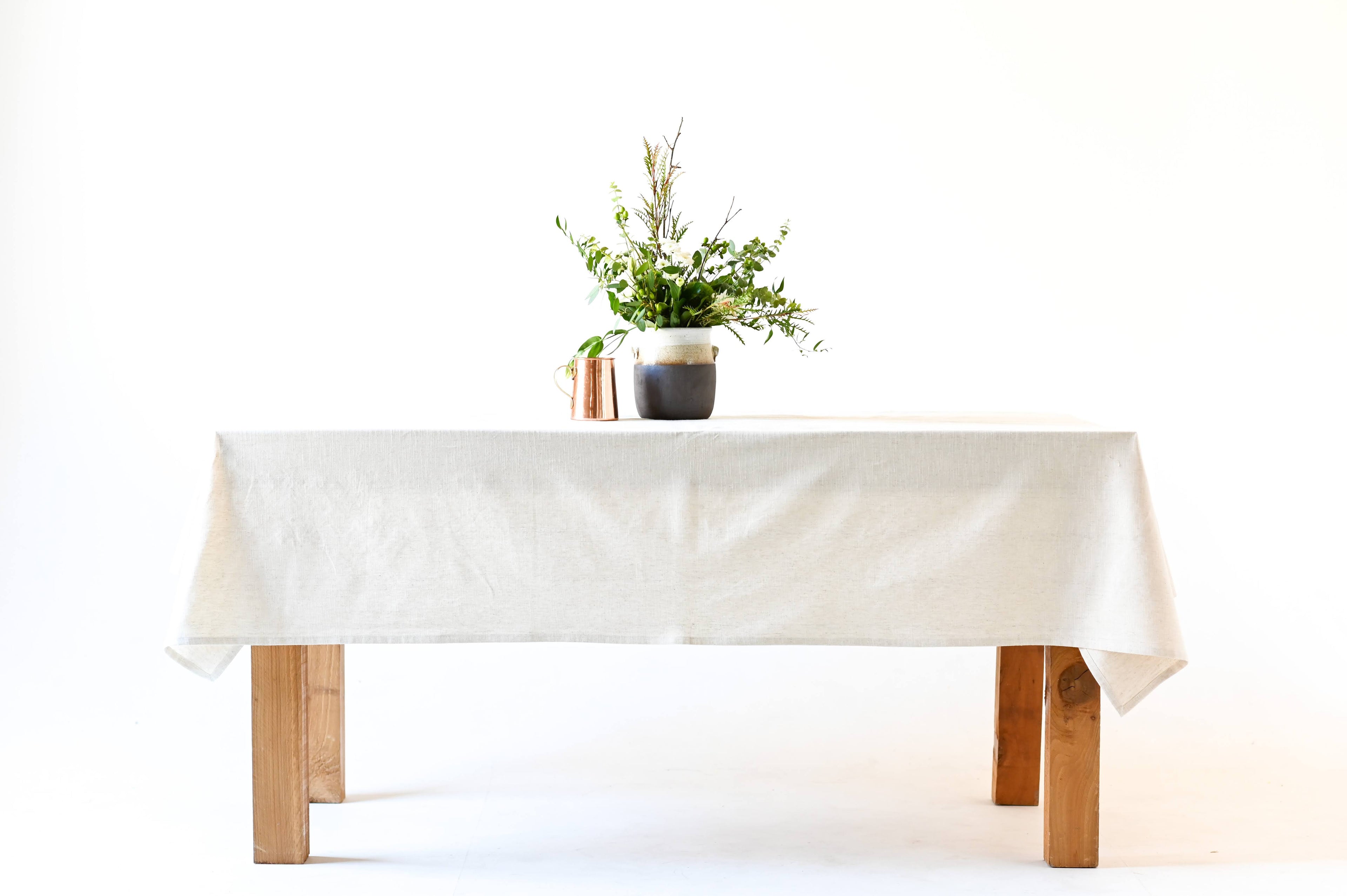 Galley & Fen Neutral Linen Tablecloth | Heirloom Boulevard