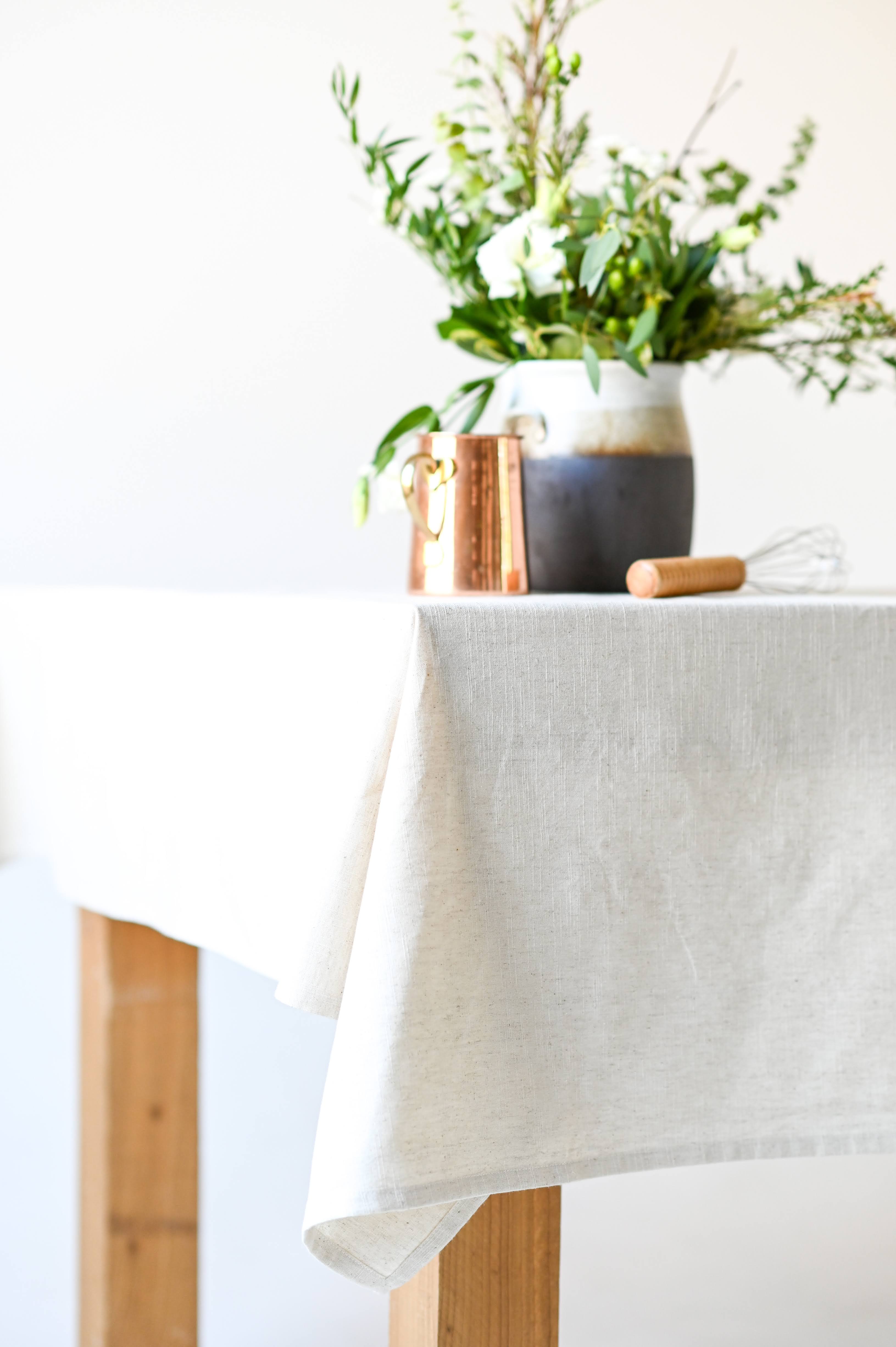Galley & Fen Neutral Linen Tablecloth | Heirloom Boulevard