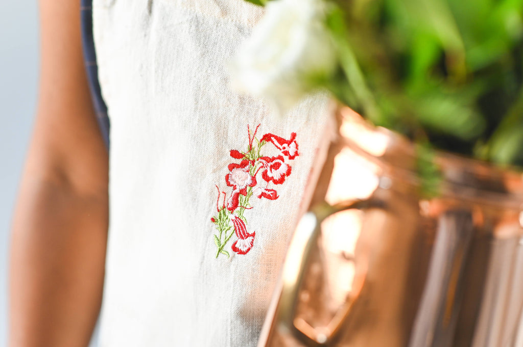 Galley & Fen Botanical Embroidered Apron | Heirloom Boulevard