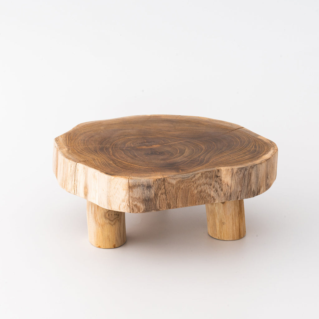 Teak Riser | Primitive Live Edge Wood Display