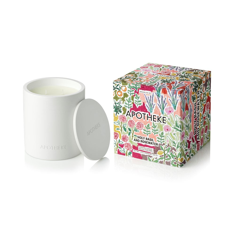 APOTHEKE Holy Basil and Rosewater 2-Wick Candle