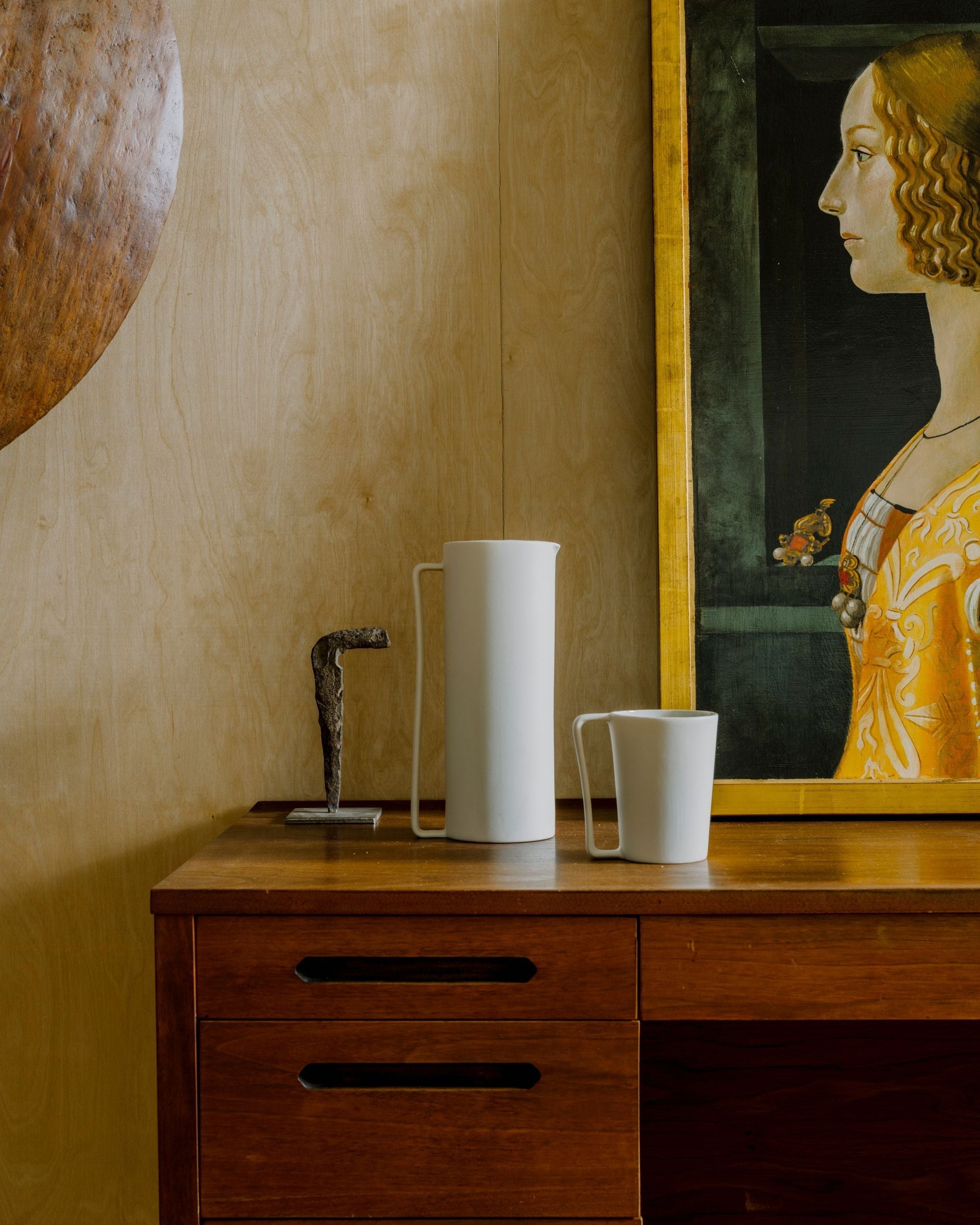 French Presse Linens Onda Pitcher-Lapis | Heirloom Boulevard