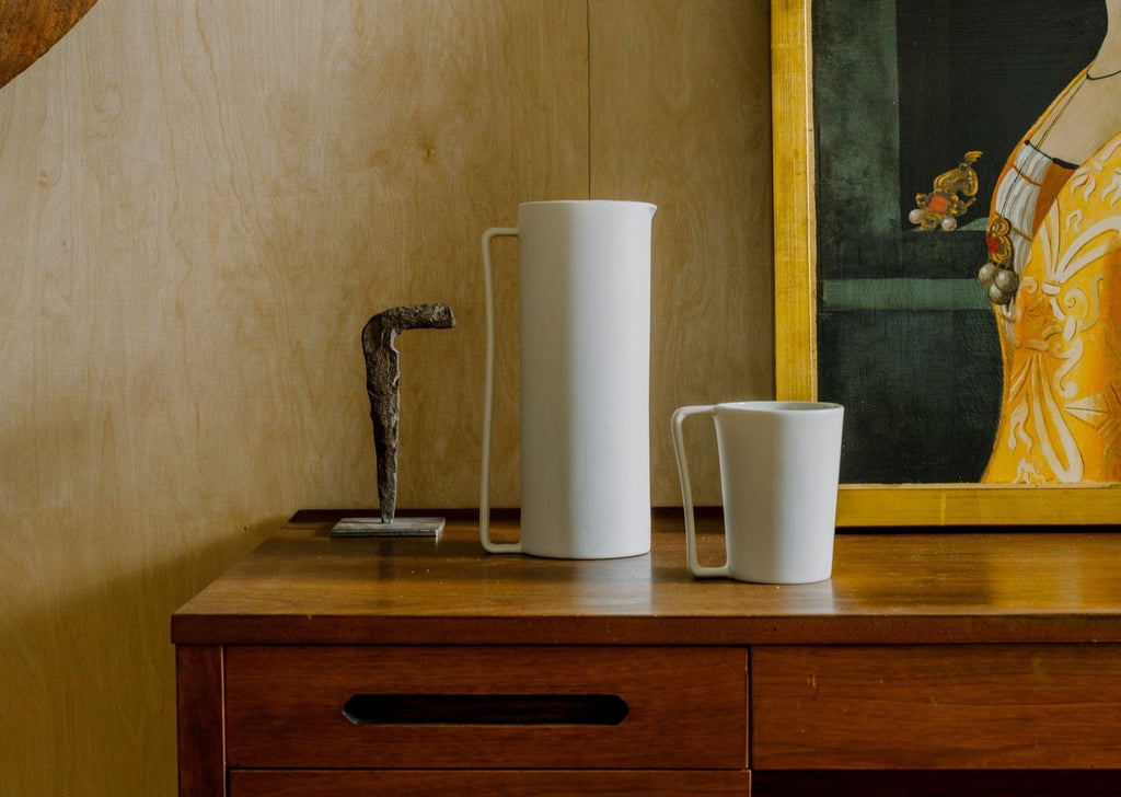 French Presse Linens Onda Pitcher-Cloud | Heirloom Boulevard