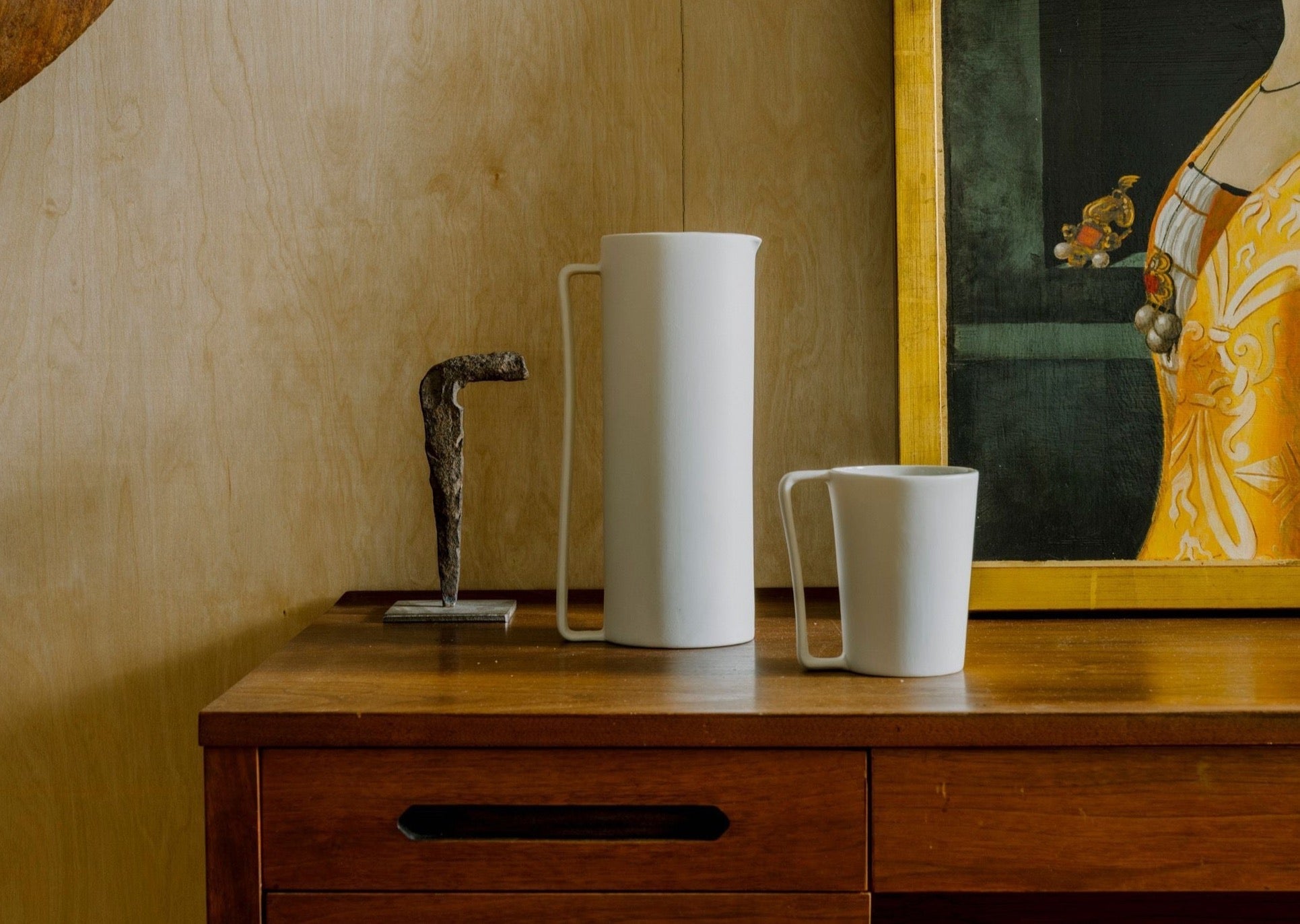French Presse Linens Onda Pitcher-Cloud | Heirloom Boulevard