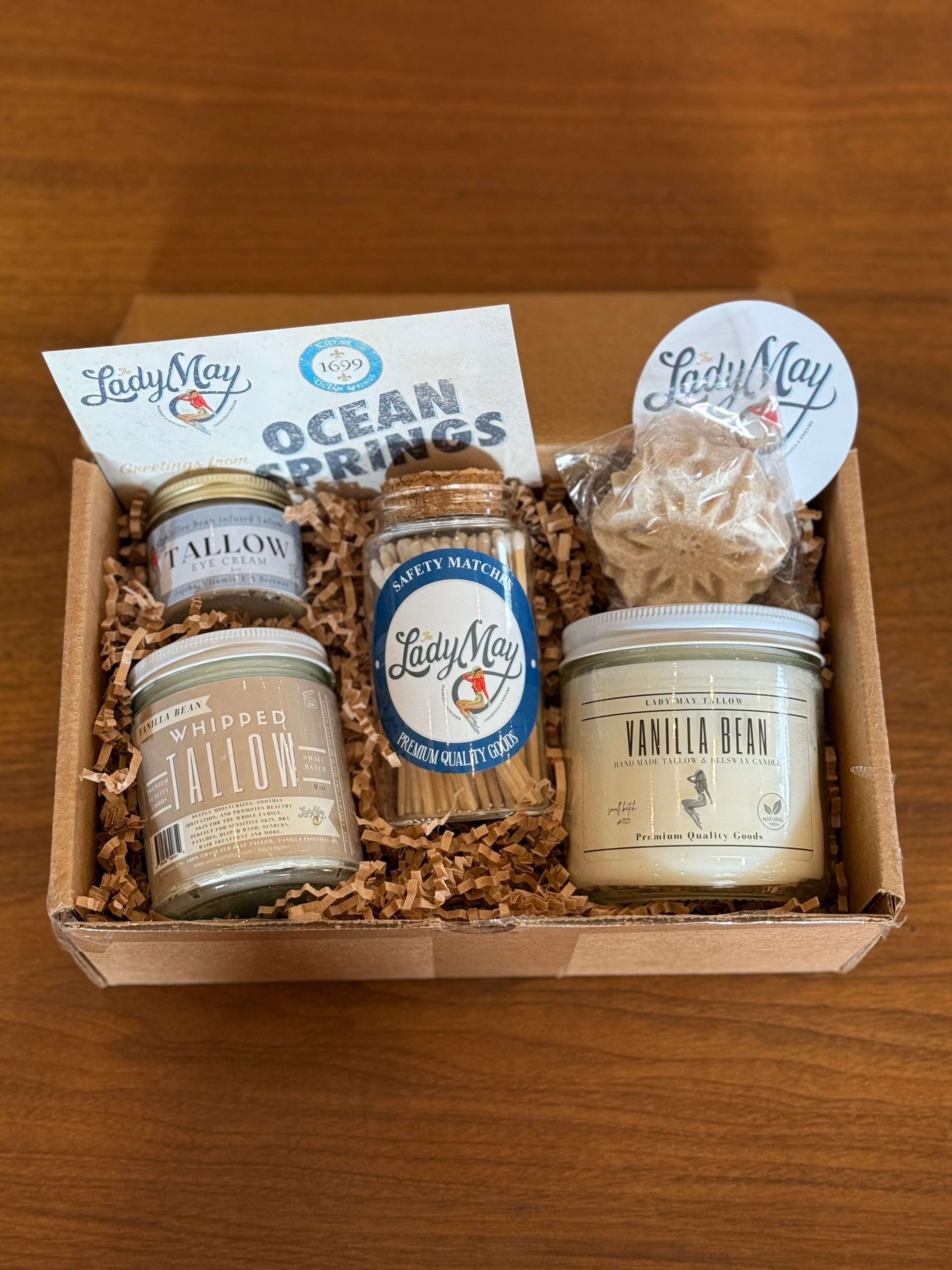 Vanilla Bean Luxury Gift Box | Tallow Skincare, Candle & Soap Lady May Tallow | Heirloom Boulevard