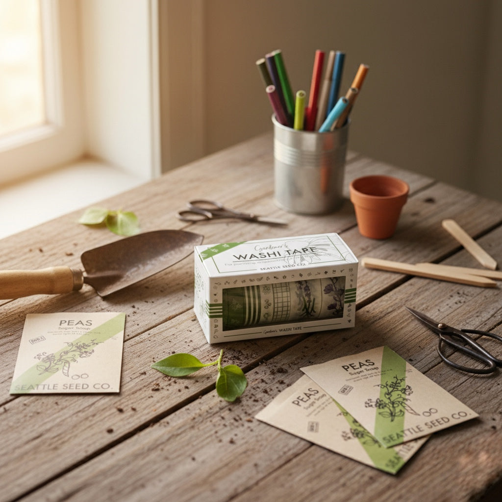 Seattle Seed Company Gardener's Washi Tape Crafting and Scrapbooking Set 7pc 10m | Heirloom Boulevard