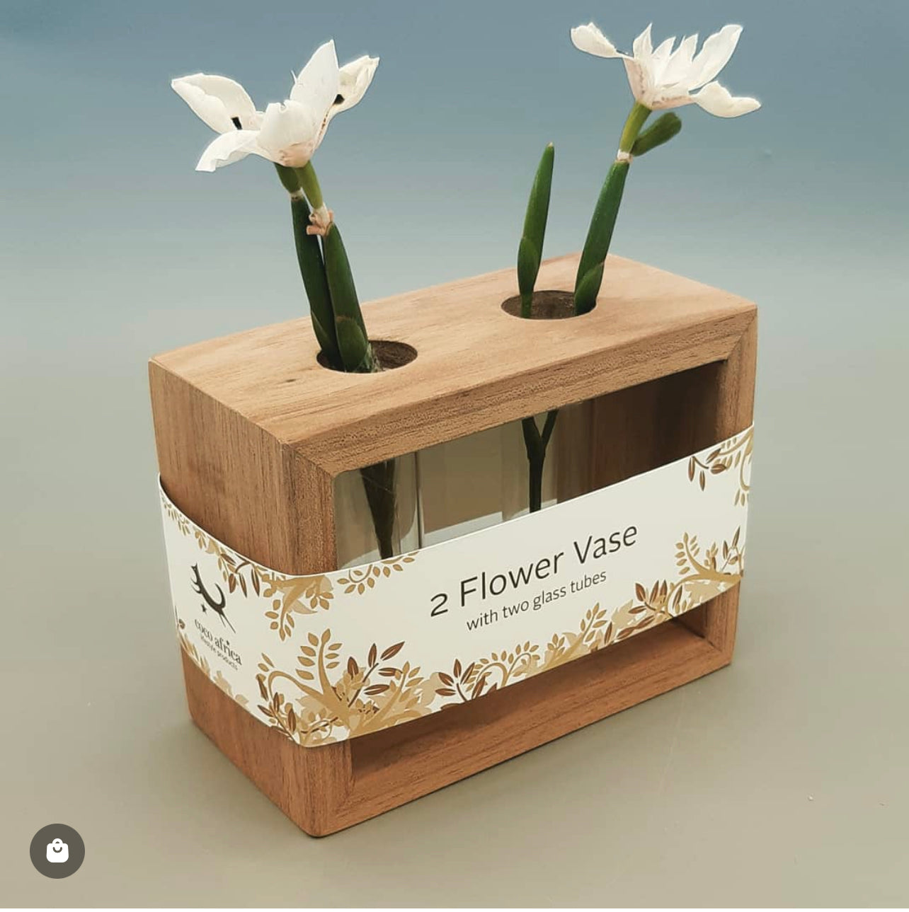 Wood Frame Flower Vase with Glass Tubes Kanju Interiors | Heirloom Boulevard