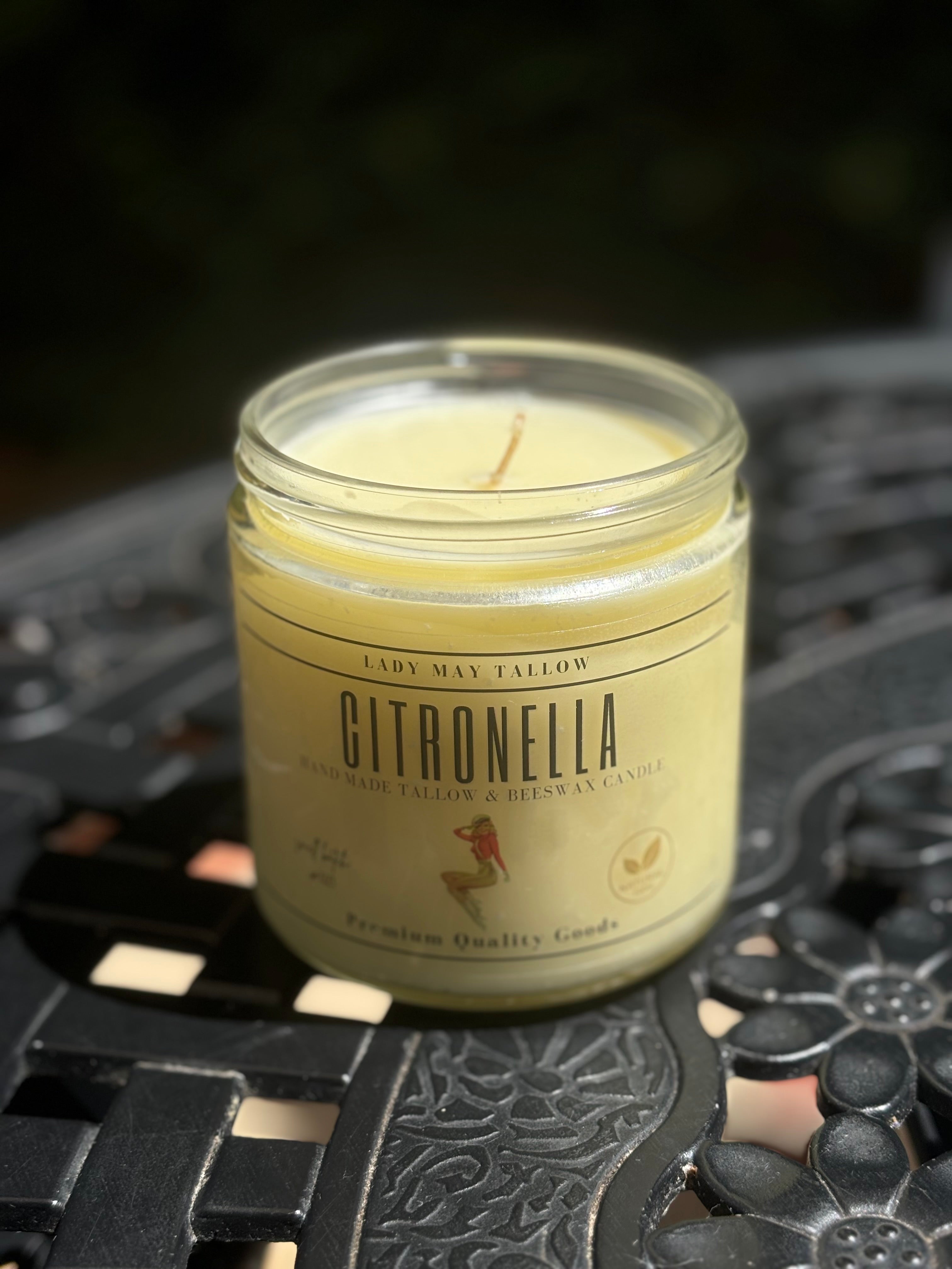 Citronella Tallow & Beeswax Candle | All-Natural, Non-Toxic, Clean-Burning Lady May Tallow | Heirloom Boulevard
