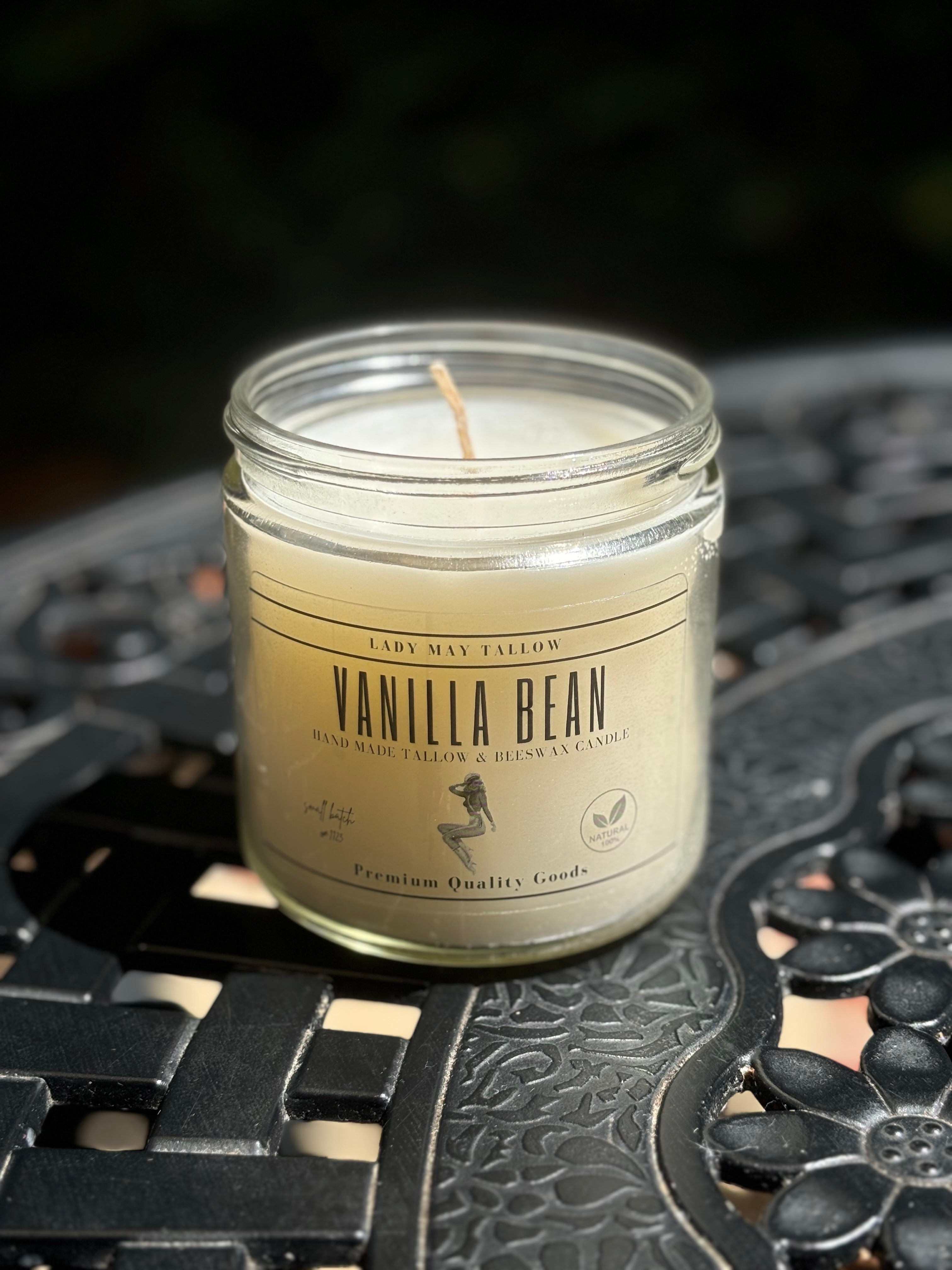 Vanilla Bean Tallow & Beeswax Candle | All-Natural, Non-Toxic, Clean-Burning Lady May Tallow | Heirloom Boulevard