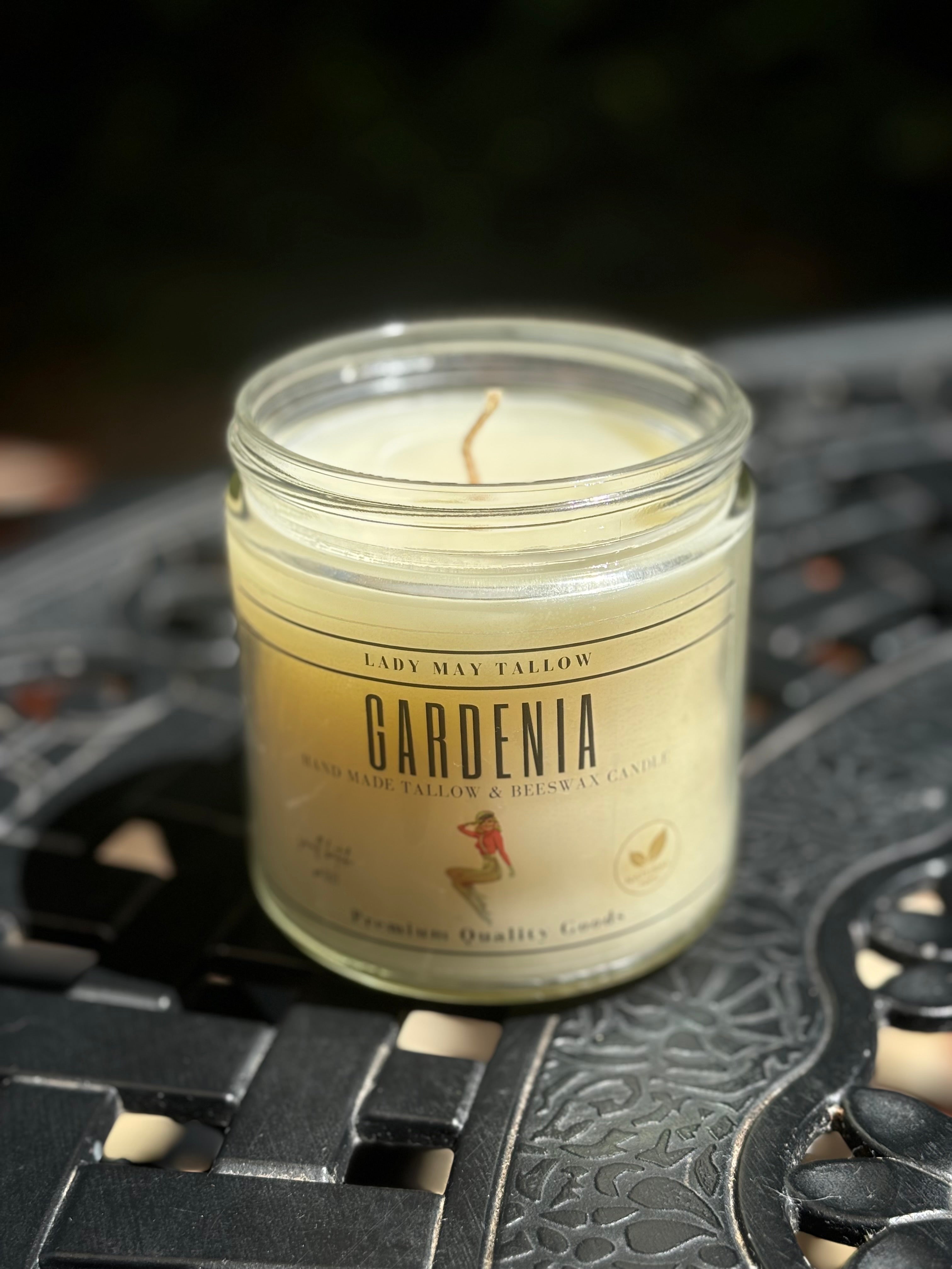 Gardenia-Scented Tallow & Beeswax Candle | Natural & Non-toxic Candle Lady May Tallow | Heirloom Boulevard