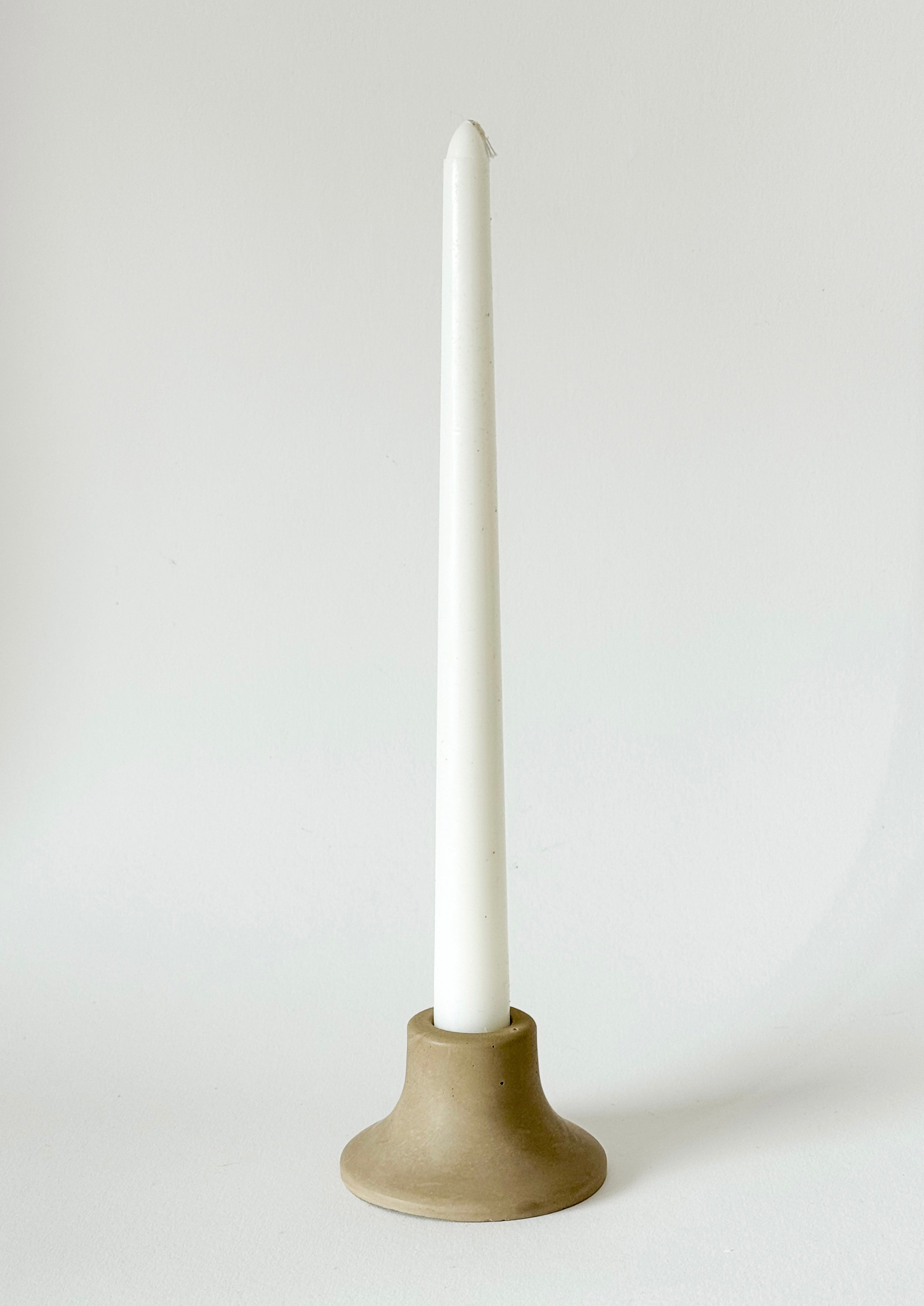 Mina Short Taper Candle Holder - Concrete Minimalist Design | Sunday Nomad