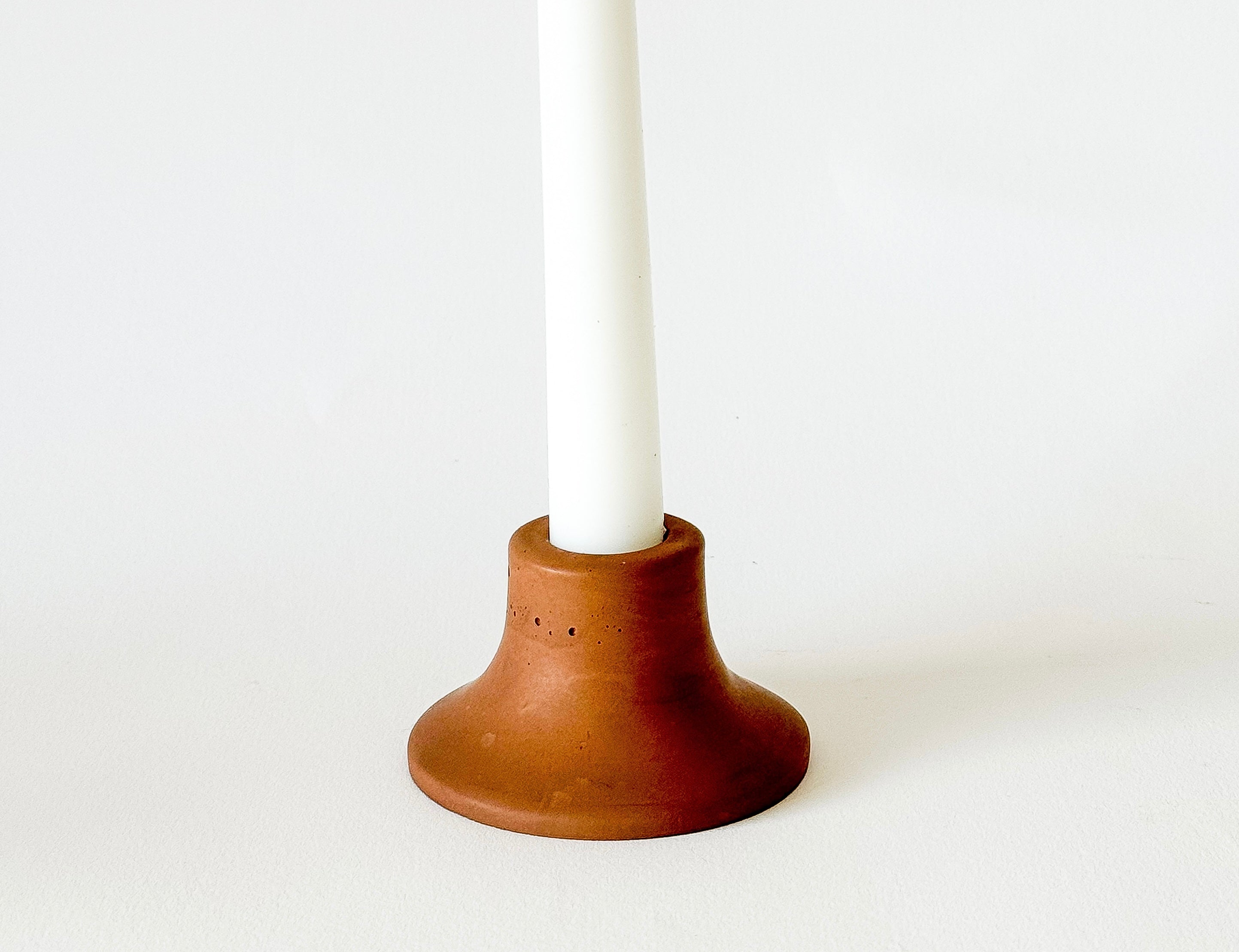 Mina Short Taper Candle Holder - Concrete Minimalist Design | Sunday Nomad