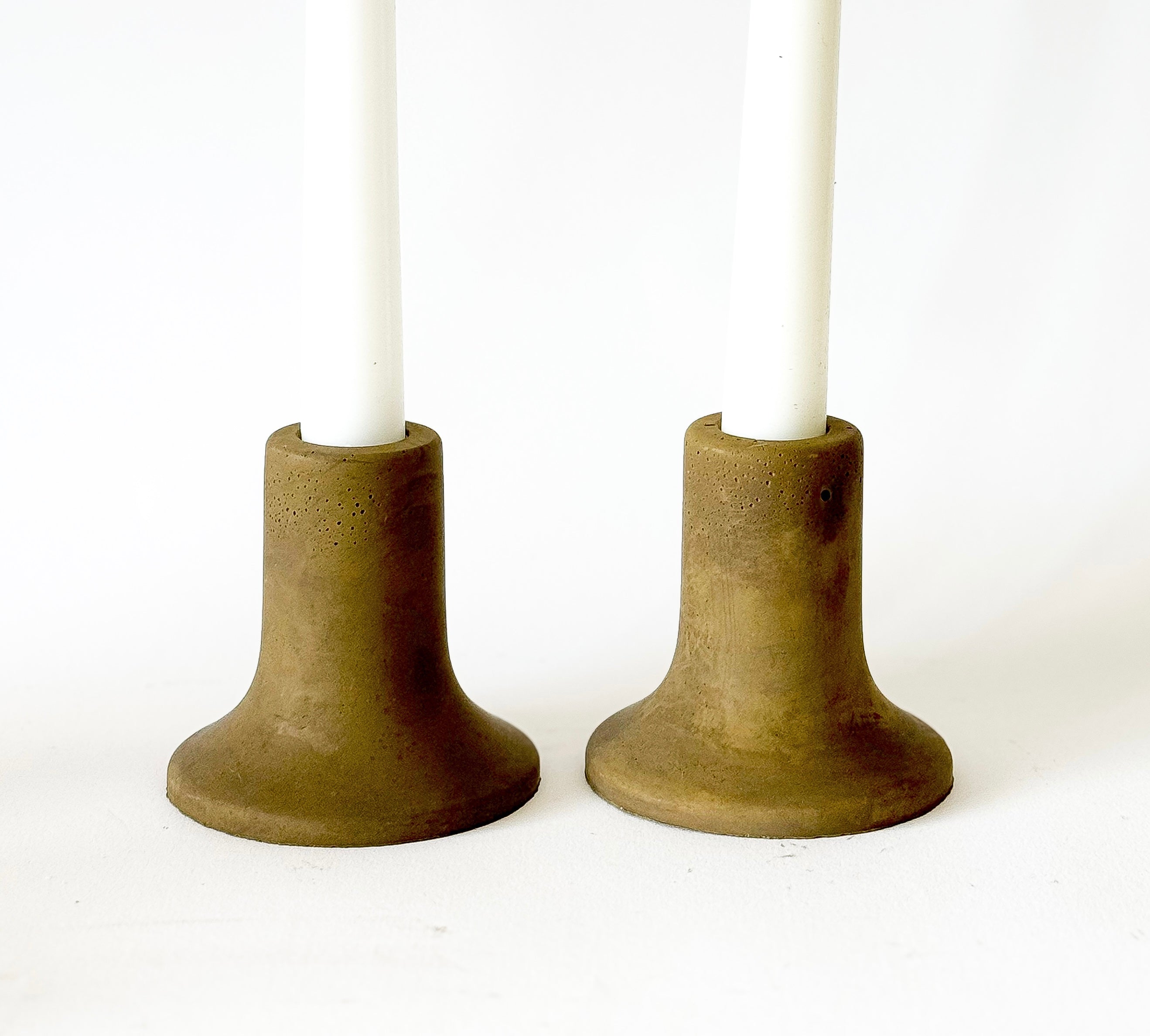 Mina Tall Taper Candle Holder - Minimalist Concrete Design | Sunday Nomad