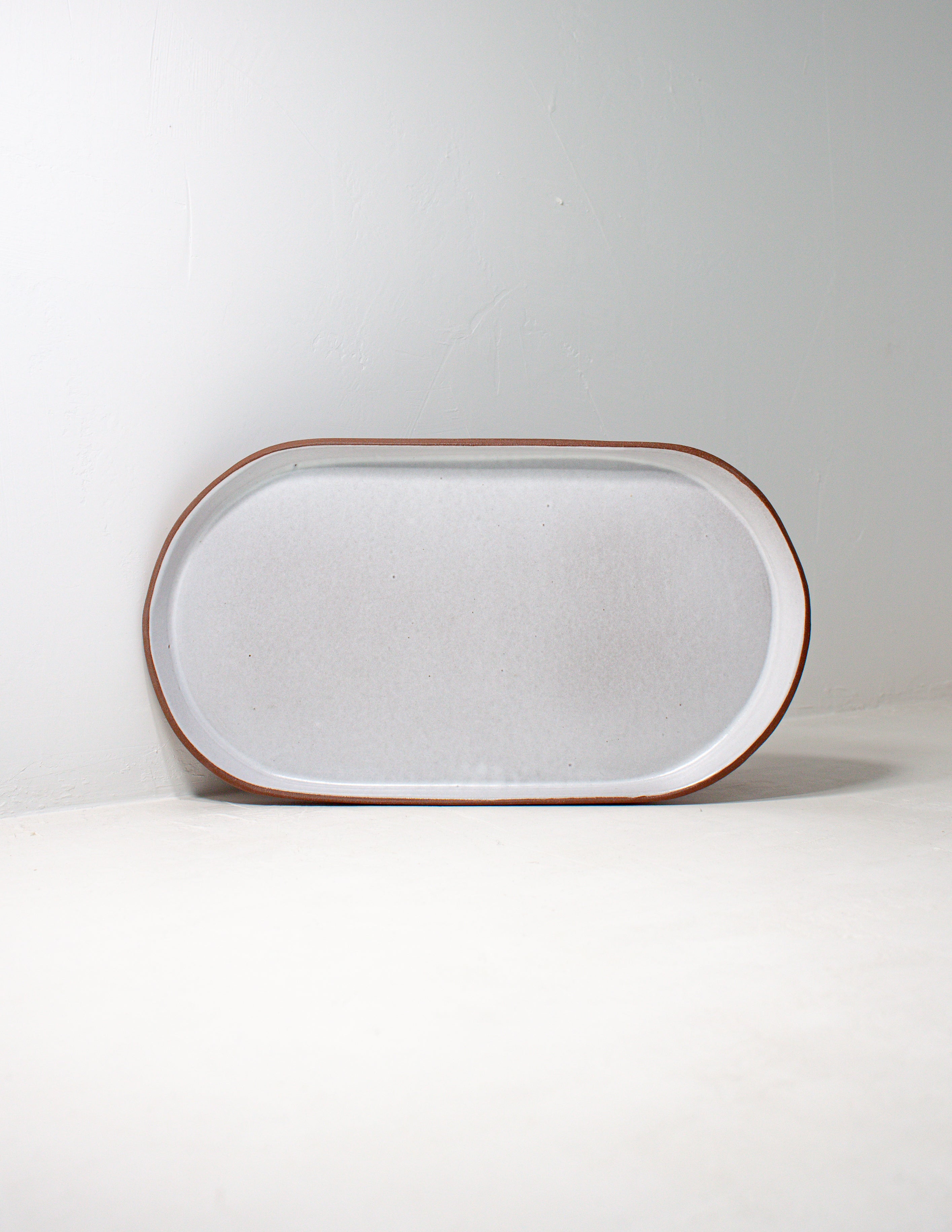 Black Oak Art Medium Oval Platter White | Heirloom Boulevard