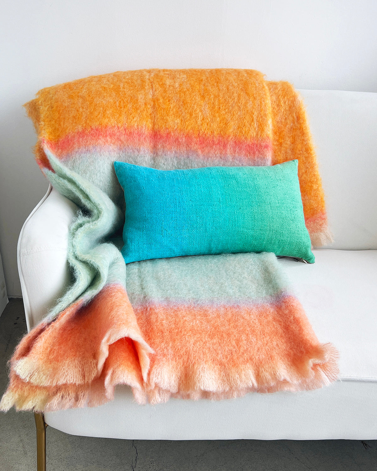 Mantas Ezcaray Rozco Sorbet Mohair Blanket Throw atacama home | Heirloom Boulevard