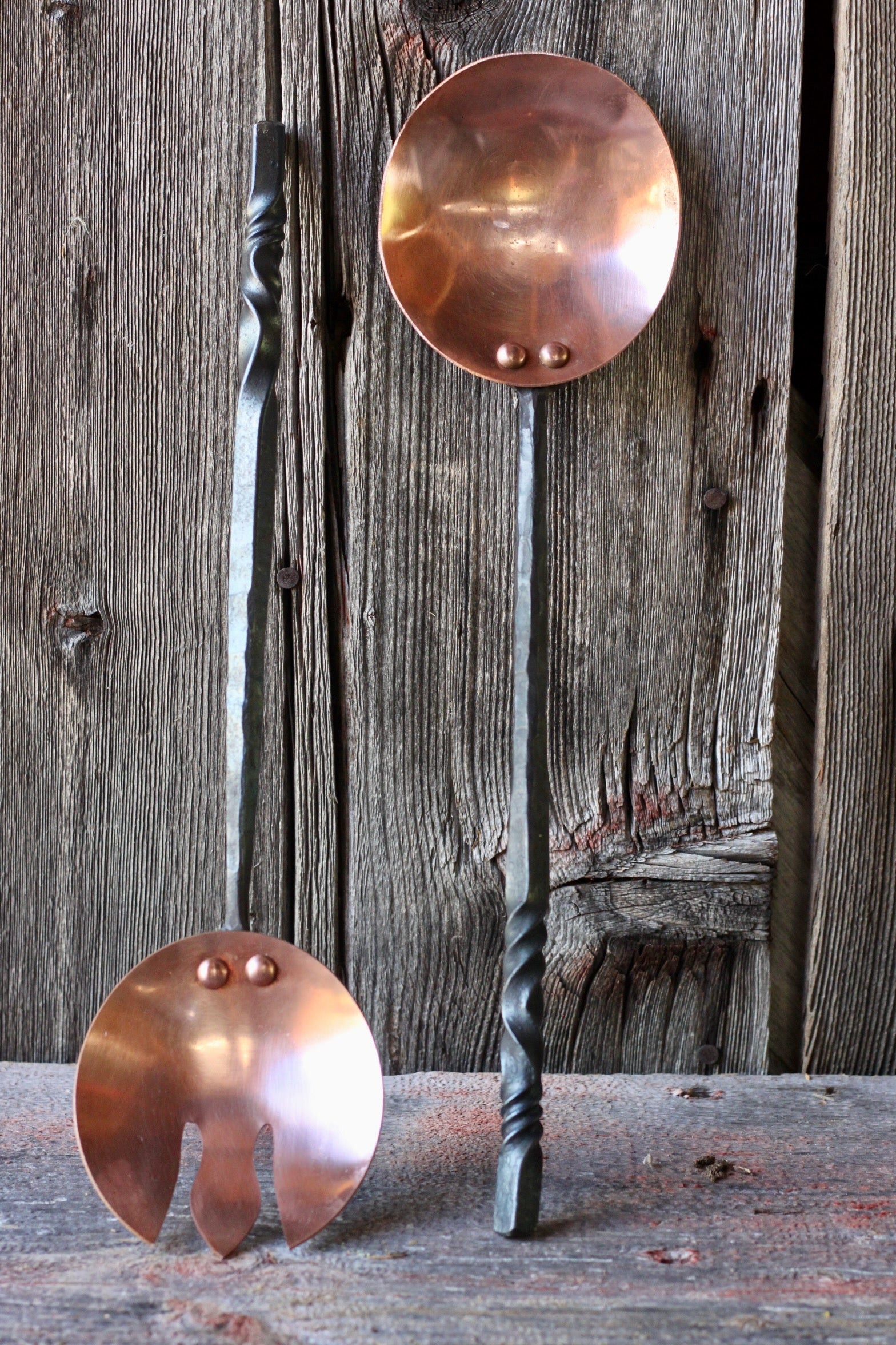 Wicks Forge Copper Salad Tongs | Heirloom Boulevard