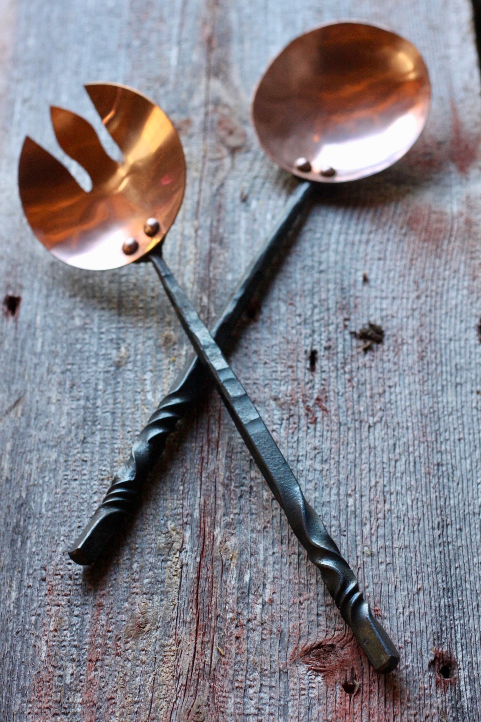 Wicks Forge Copper Salad Tongs | Heirloom Boulevard