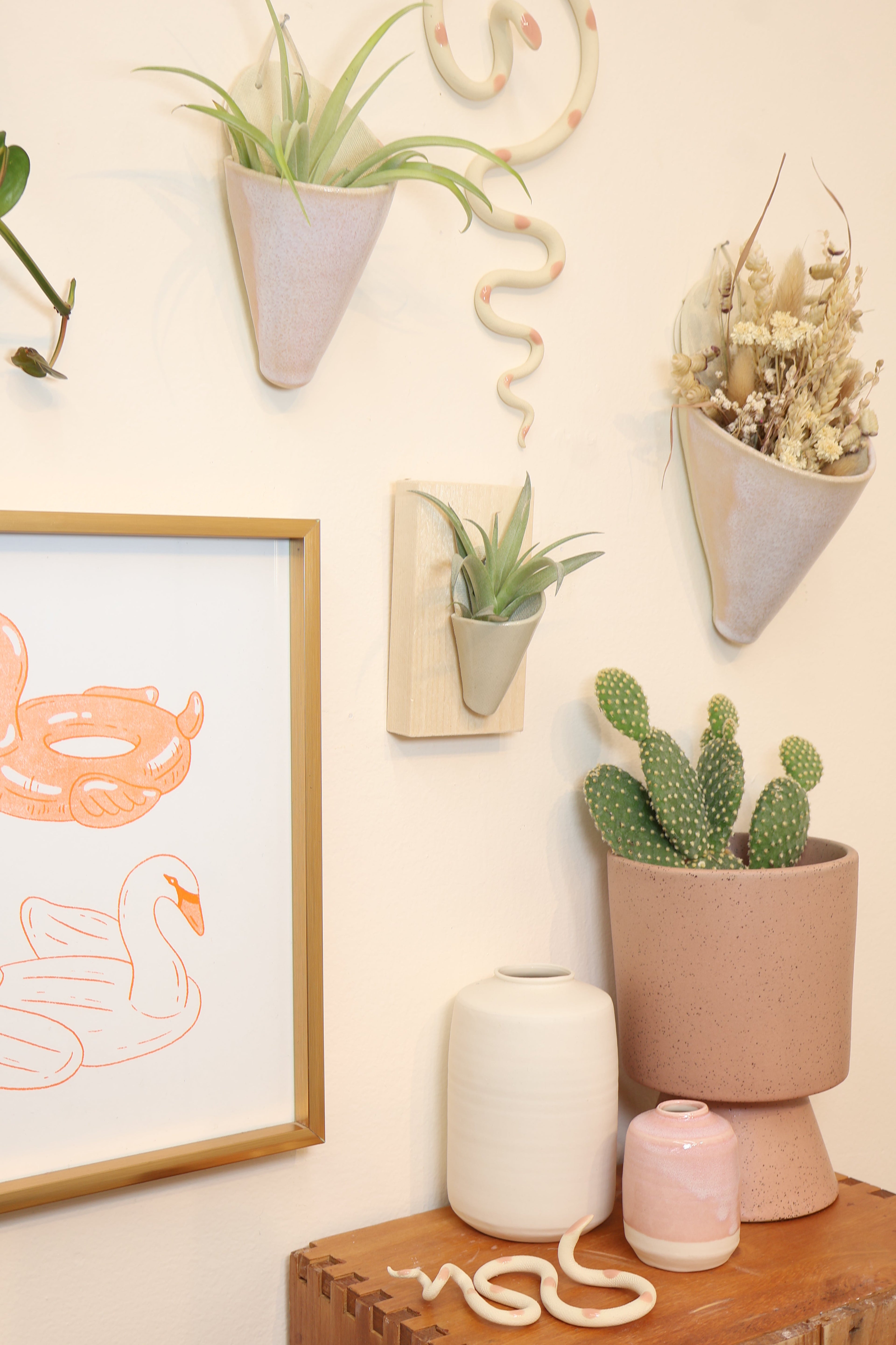 Carter + Rose Ceramic Wall Planter, Medium Cone | Heirloom Boulevard