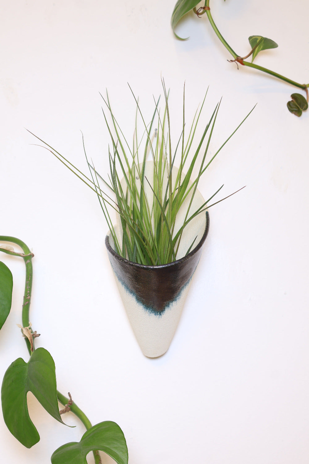 Carter + Rose Ceramic Wall Planter, Large Cone Indigo | Heirloom Boulevard