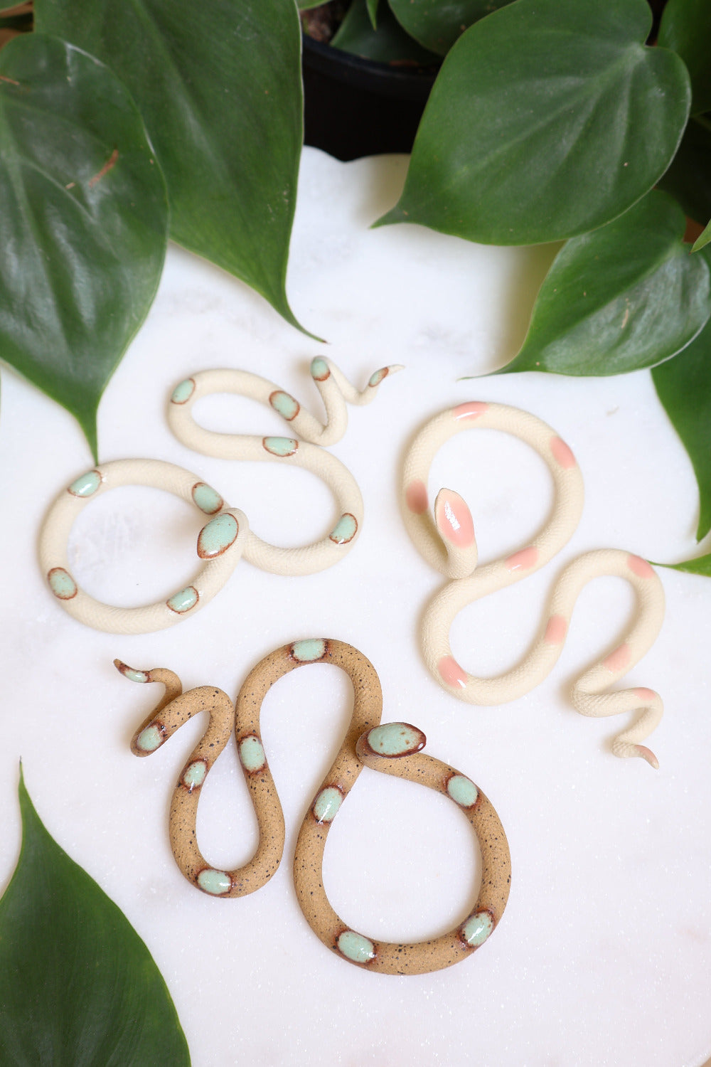 Carter + Rose, 3 Small Ceramic Snakes garden | Heirloom Boulevard