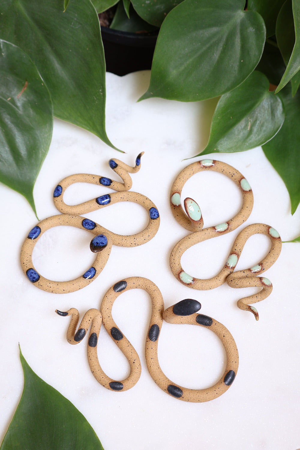 Carter + Rose, 3 Small Ceramic Snakes shore | Heirloom Boulevard