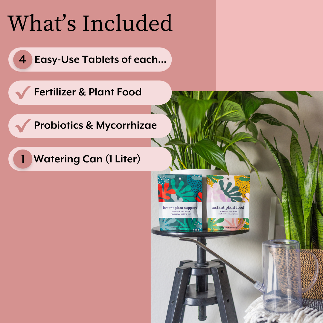 Instant Plant Food The Houseplant GROW Bundle (Plant Food + ProBiotics + Watering Can) | Heirloom Boulevard