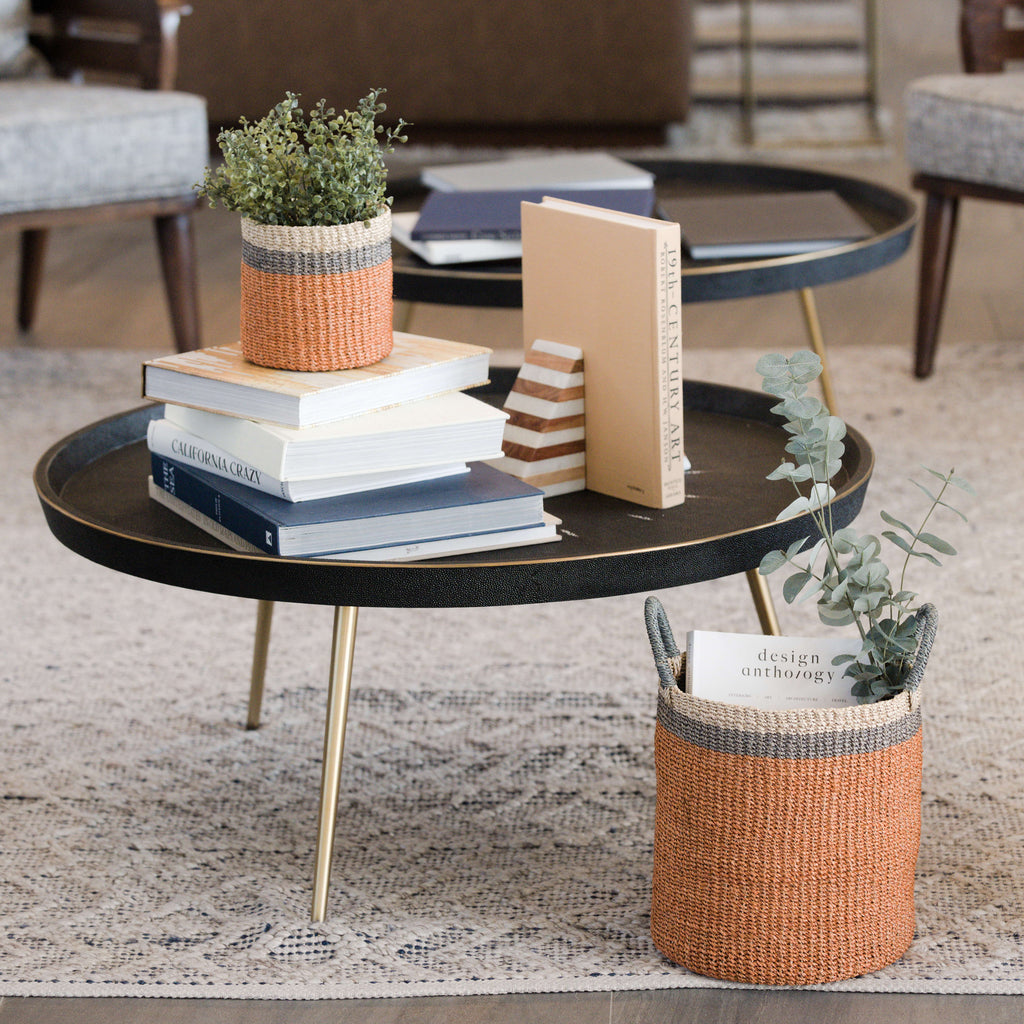 LIKHÂ Coral Floor Basket with Handle - Floor Baskets | LIKHÂ