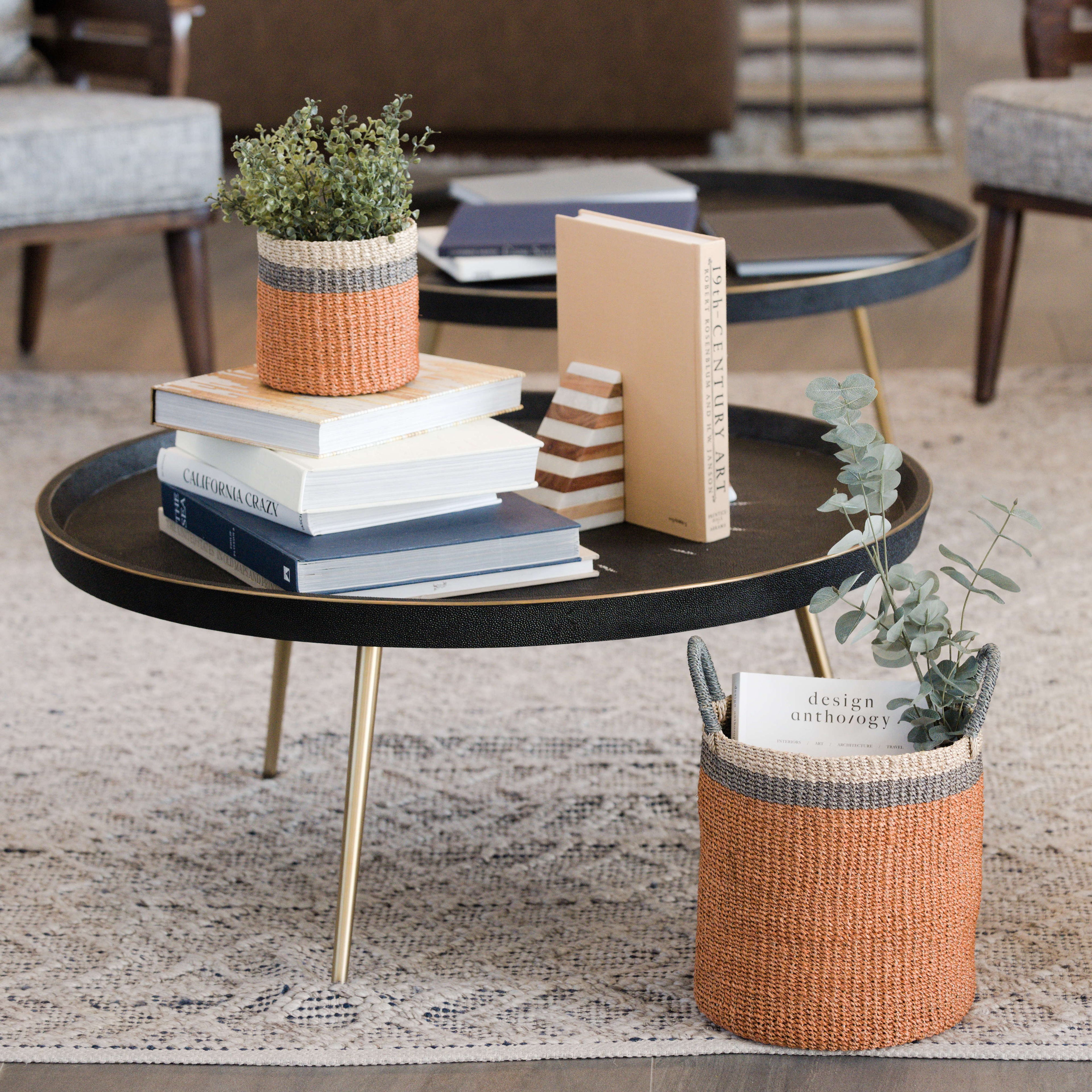 LIKHÂ Coral Floor Basket with Handle - Floor Baskets | LIKHÂ