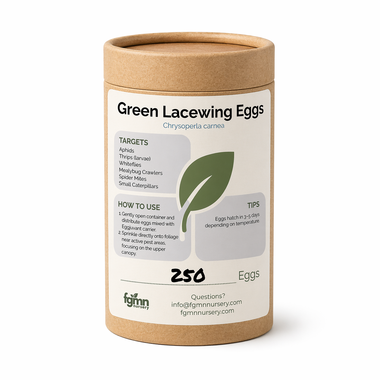 FGMN Nursery Green Lacewing Eggs 250 Eggs (1-2 Plants) | Heirloom Boulevard