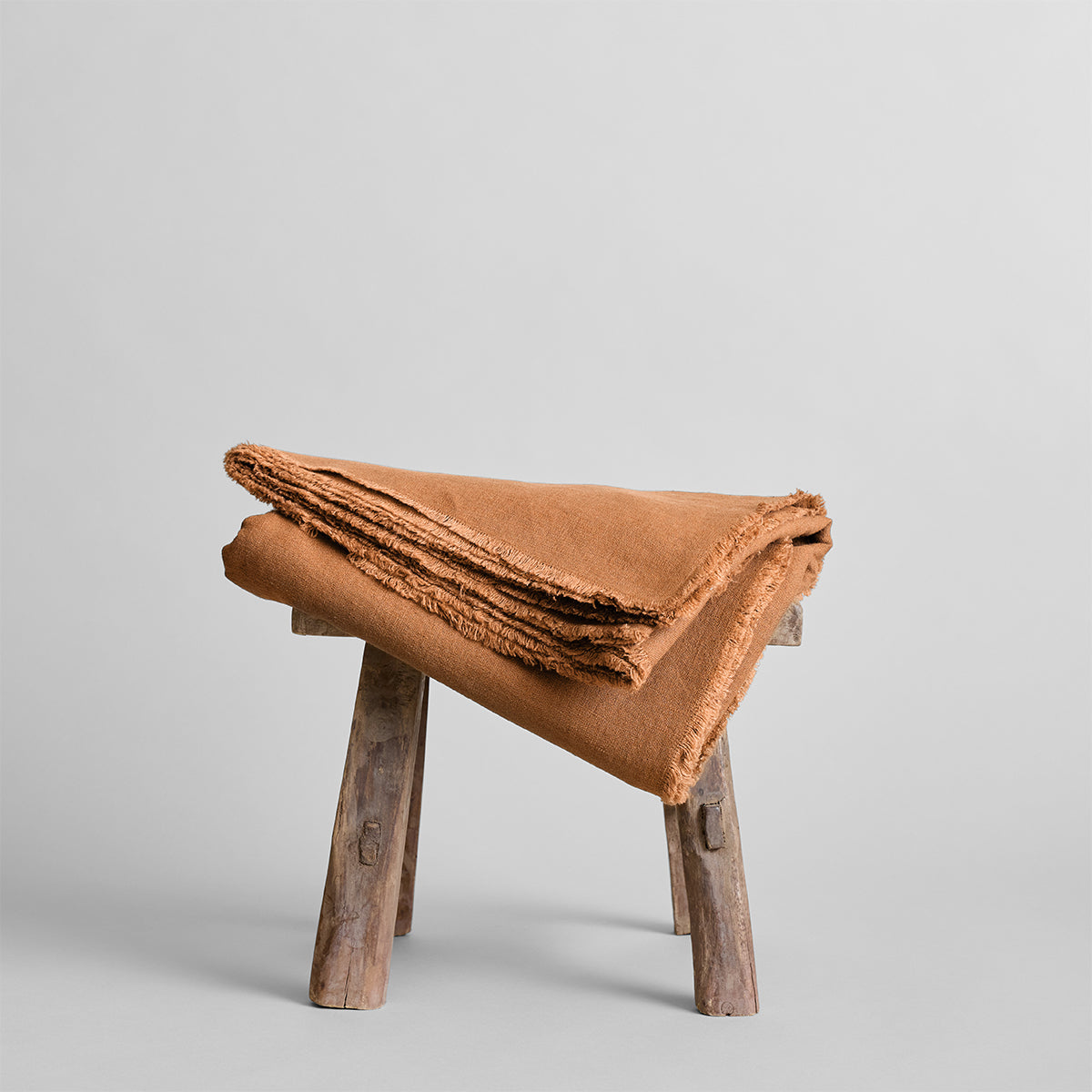 Bloomist Fringed Linen Tablecloth Hazelnut 55x150" | Heirloom Boulevard