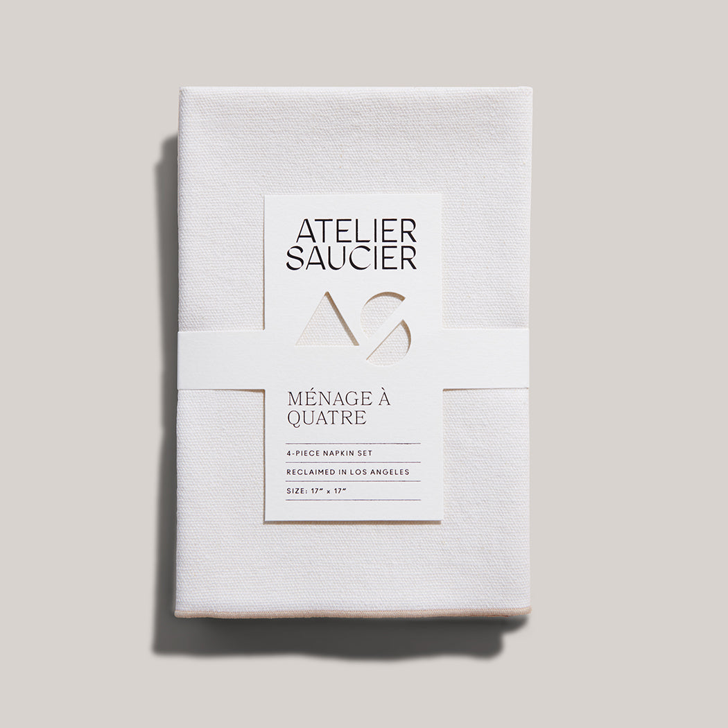 ATELIER SAUCIER Cream Burlap Crème Napkins | Set of 4 | Heirloom Boulevard