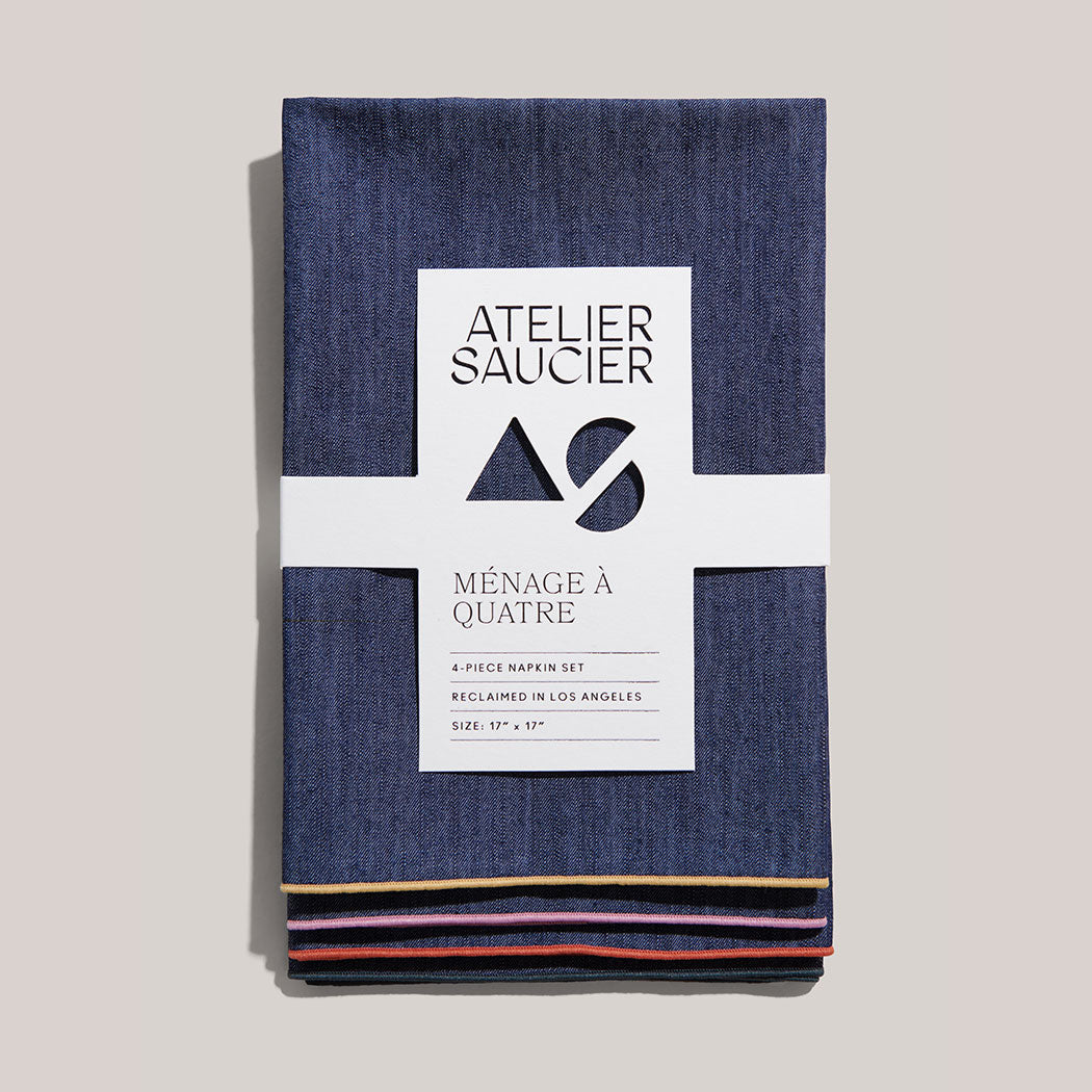 ATELIER SAUCIER Rainbow Denim Napkins | Set of 4 | Heirloom Boulevard