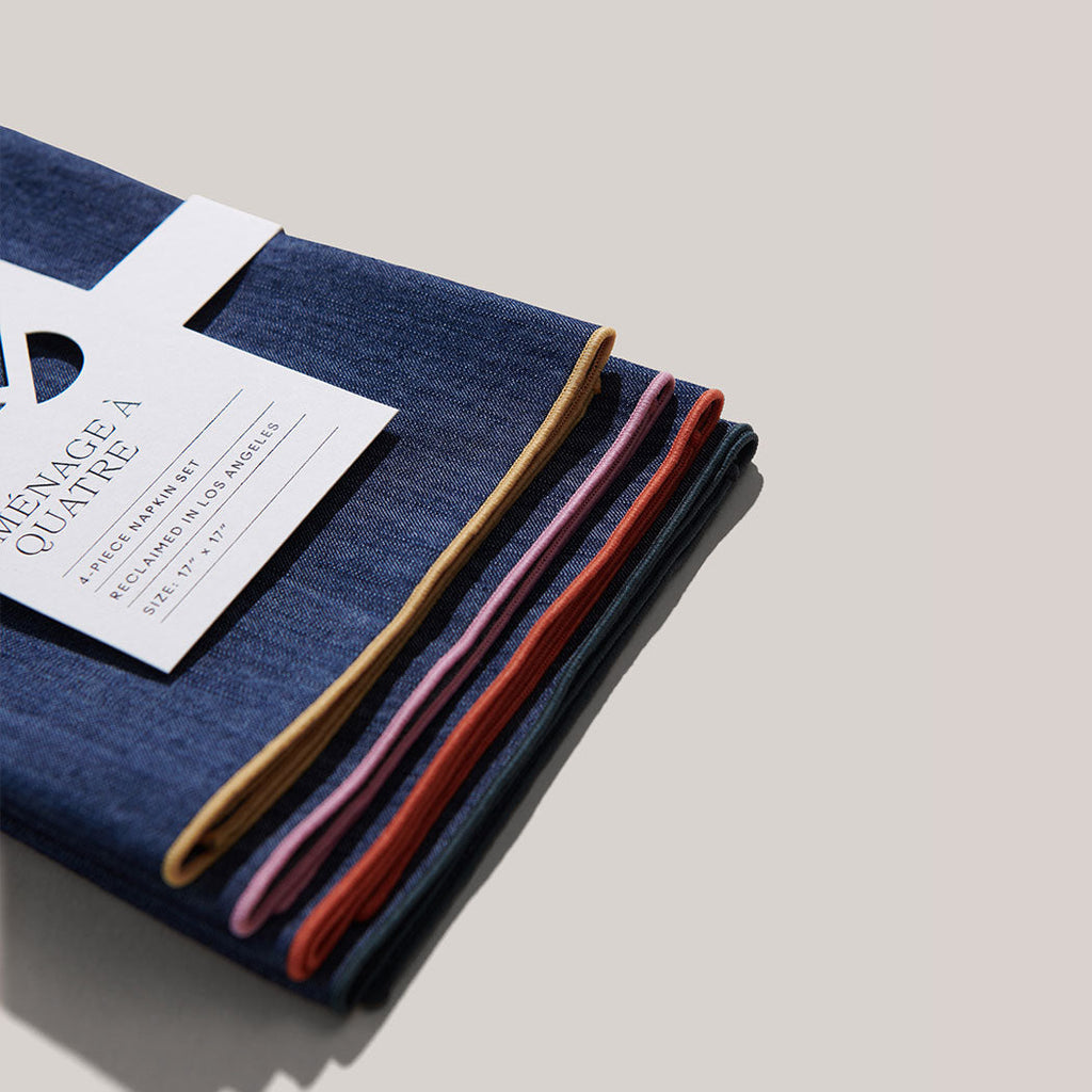 ATELIER SAUCIER Rainbow Denim Napkins | Set of 4 | Heirloom Boulevard