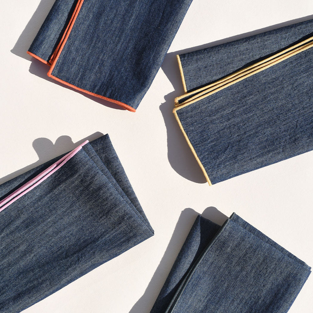 ATELIER SAUCIER Rainbow Denim Napkins | Set of 4 | Heirloom Boulevard