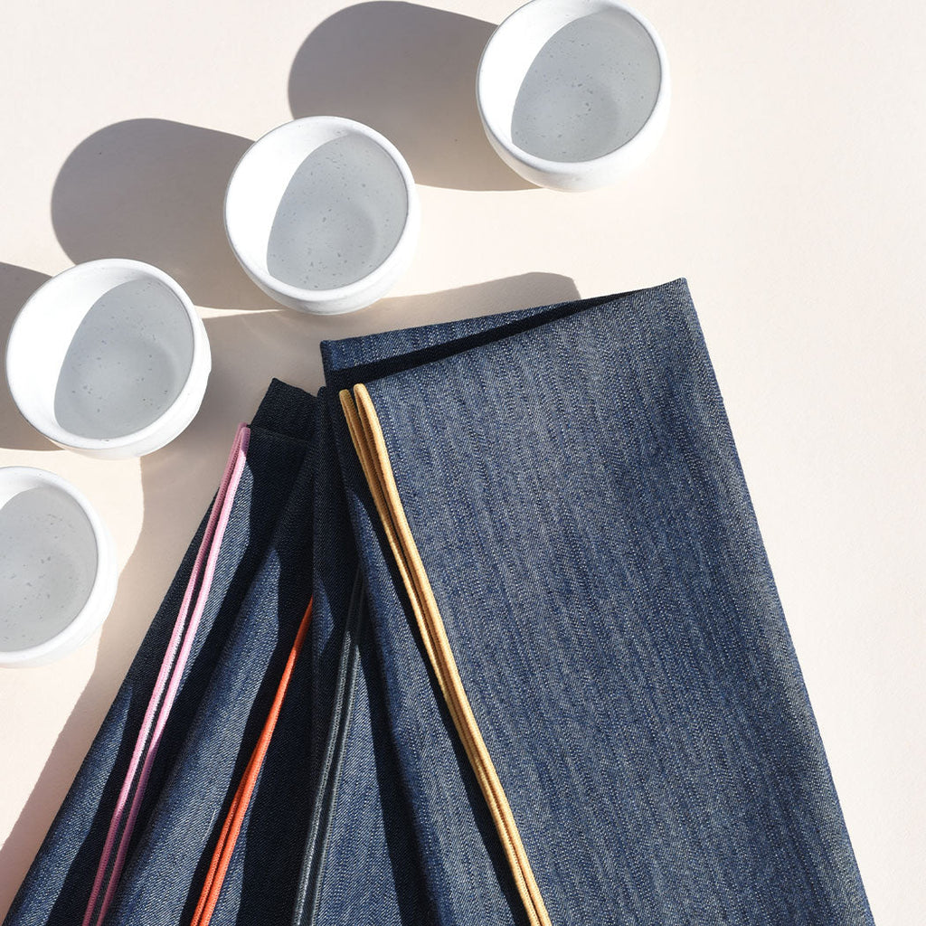 ATELIER SAUCIER Rainbow Denim Napkins | Set of 4 | Heirloom Boulevard