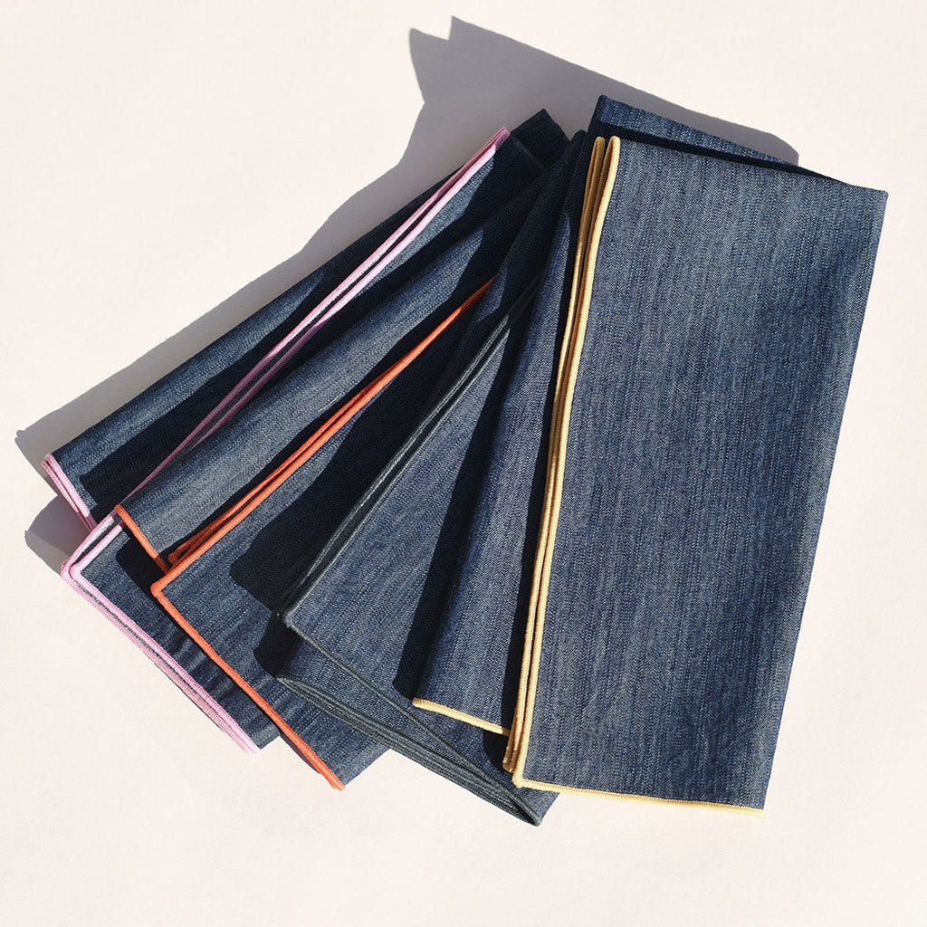ATELIER SAUCIER Rainbow Denim Napkins | Set of 4 | Heirloom Boulevard