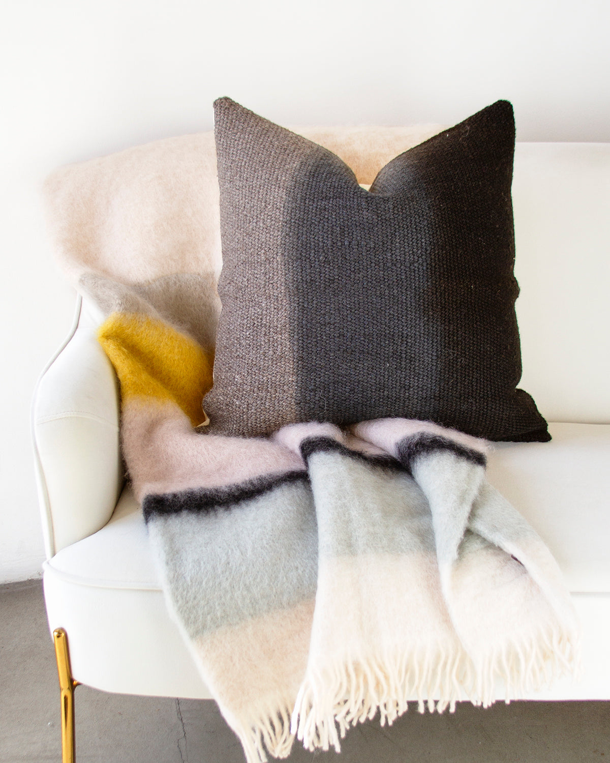 Mantas Ezcaray Color Block Mohair Blanket Throw atacama home | Heirloom Boulevard