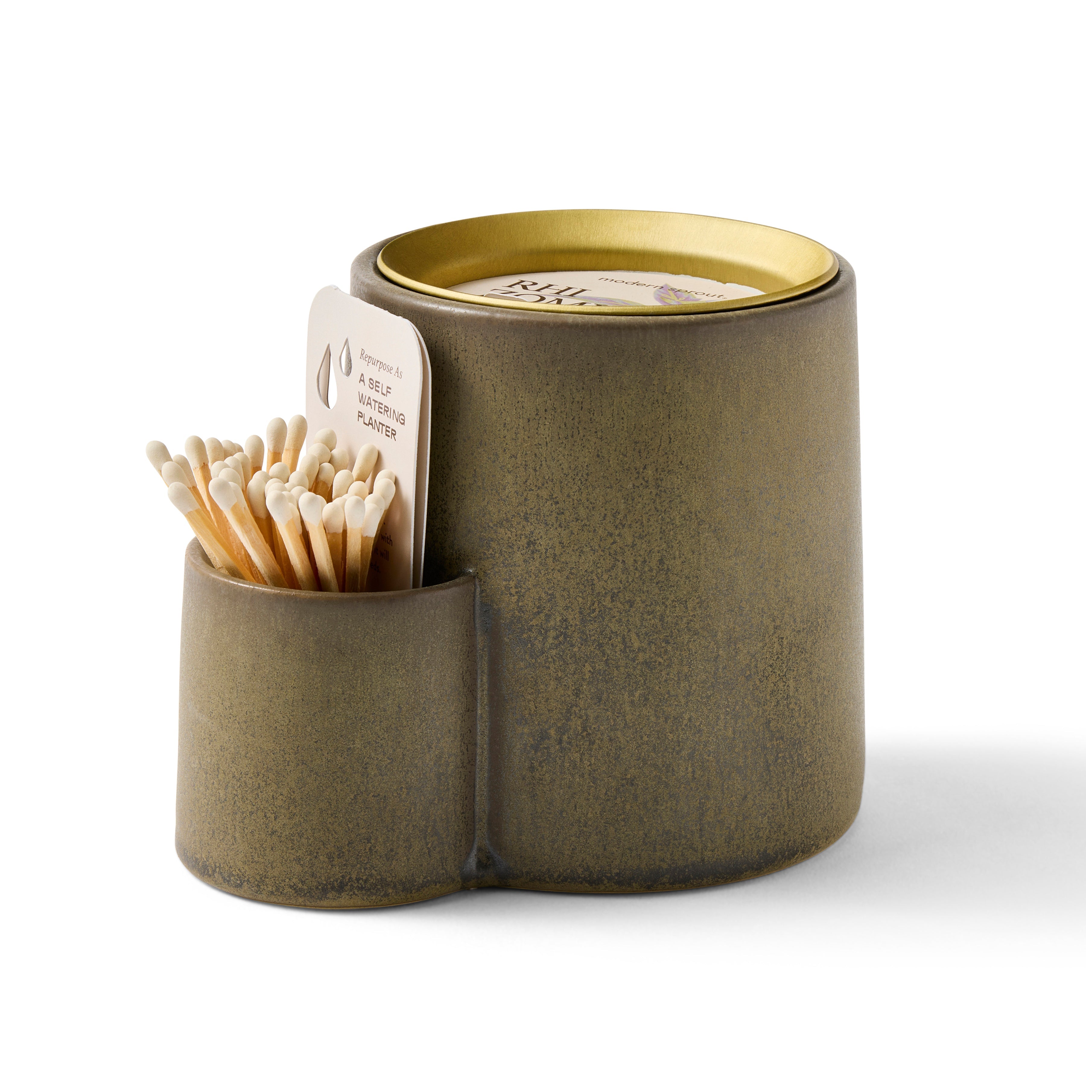 Modern Sprout Ember Earth Candle + Planter Rhizome Candle Planter Kit | Heirloom Boulevard