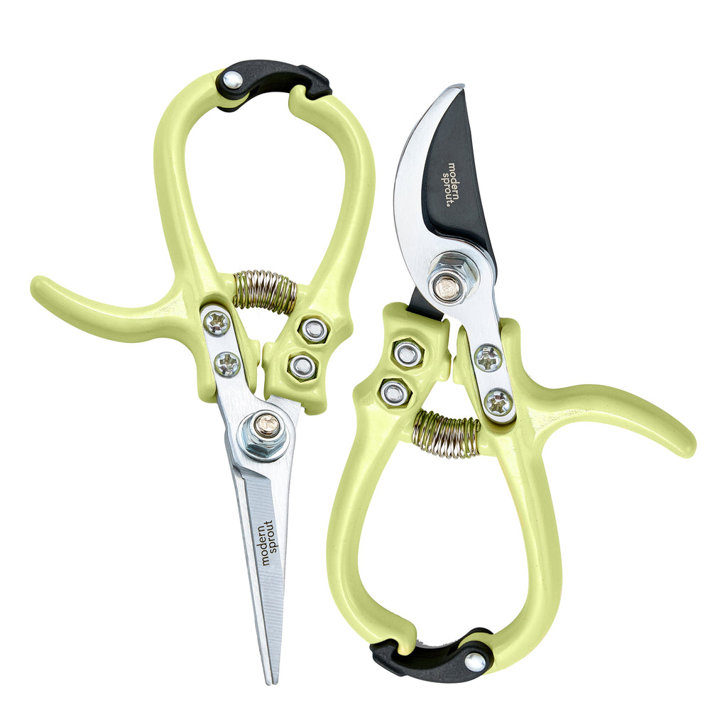 Modern Sprout Gardening Shears & Pruners Shears+Pruners 2pk - Chartreuse | Heirloom Boulevard