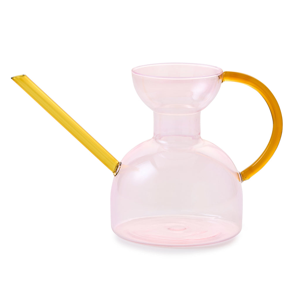 Modern Sprout Glass Watering Can Blush Amber | Heirloom Boulevard