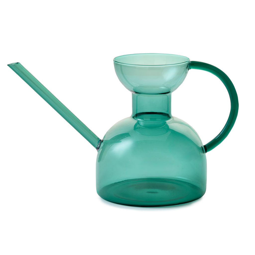 Modern Sprout Glass Watering Can Teal | Heirloom Boulevard