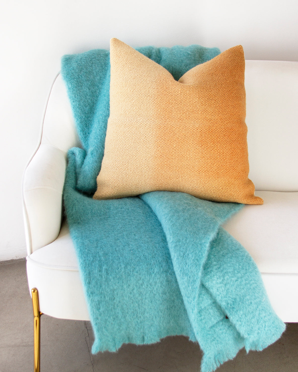 Mantas Ezcaray Aquamarine Mohair Blanket Throw atacama home | Heirloom Boulevard