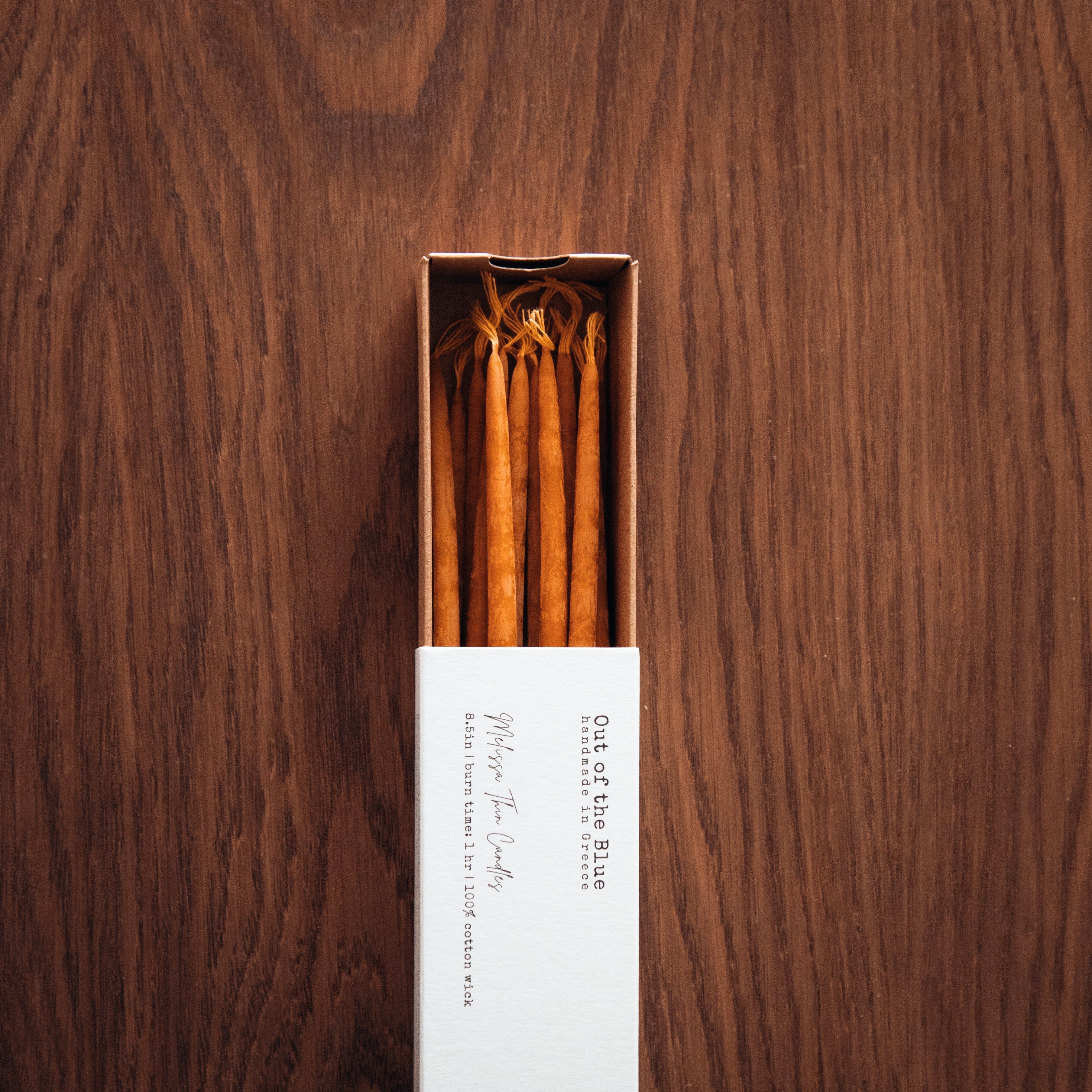 Out of the Blue Melissa Beeswax Thin Tapers - Pack of 15 Natural 1 Pack | Heirloom Boulevard