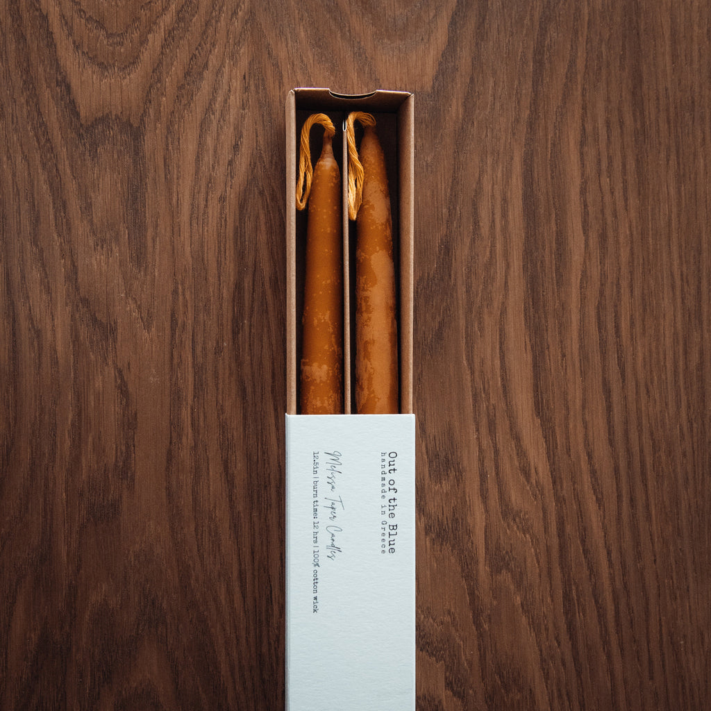 Out of the Blue Melissa Taper Beeswax Candles - Set of 2 Natural Set of 2 | Heirloom Boulevard