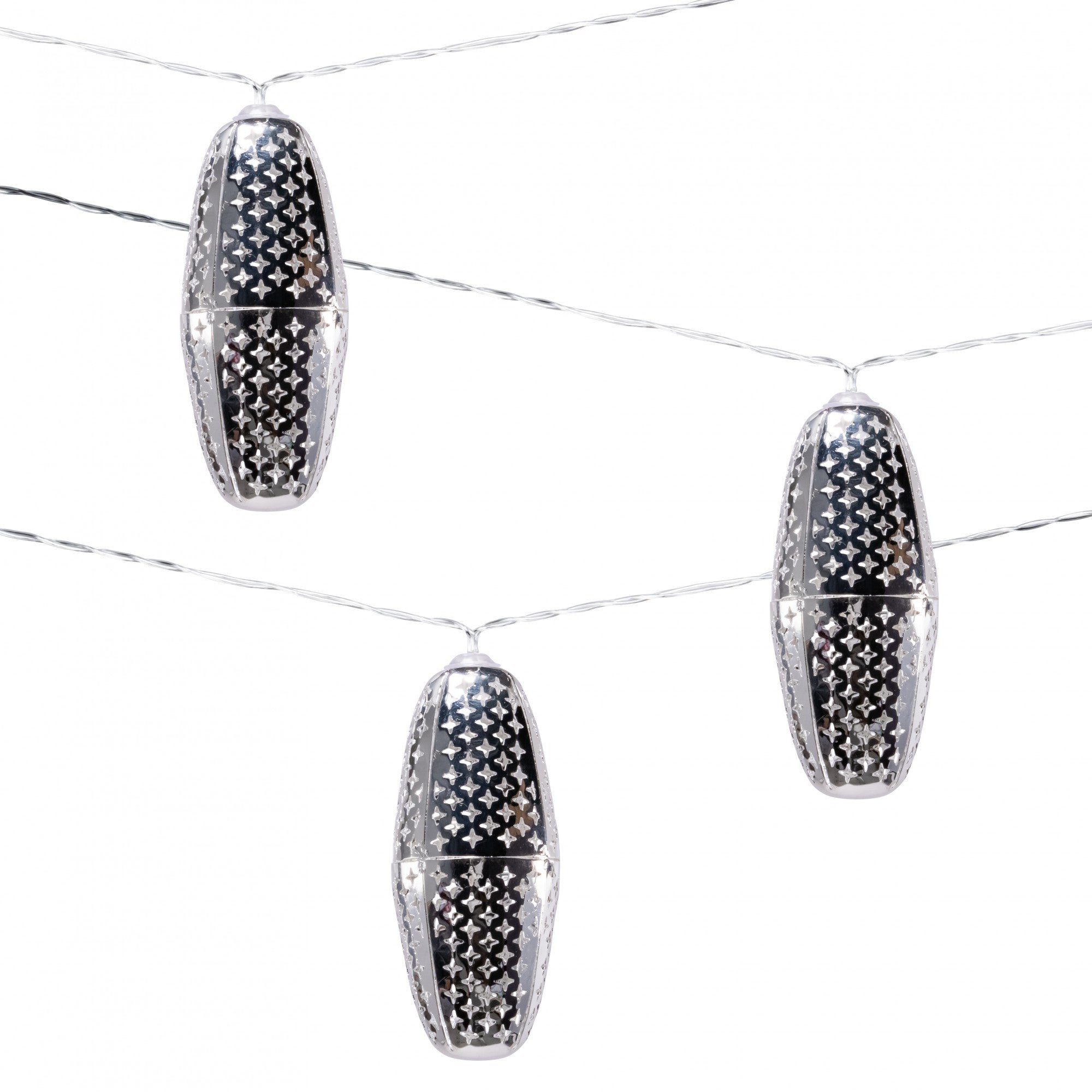 Allsop Metallic Marrakesh Star Solar String Lights (10 piece) Silver Star | Heirloom Boulevard