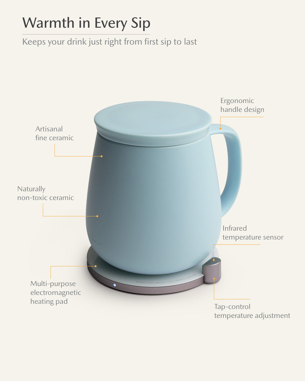 OHOM Ui+ Self-heating Mug Set - Moonmist Blue | Heirloom Boulevard